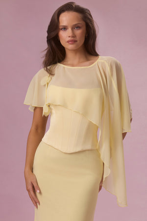 Chiffon Cape in Butter Yellow