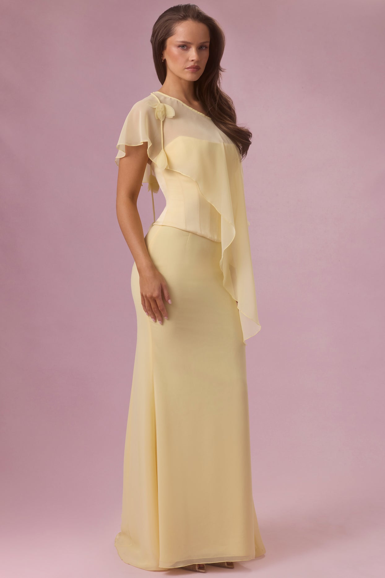 Chiffon Cape in Butter - 7