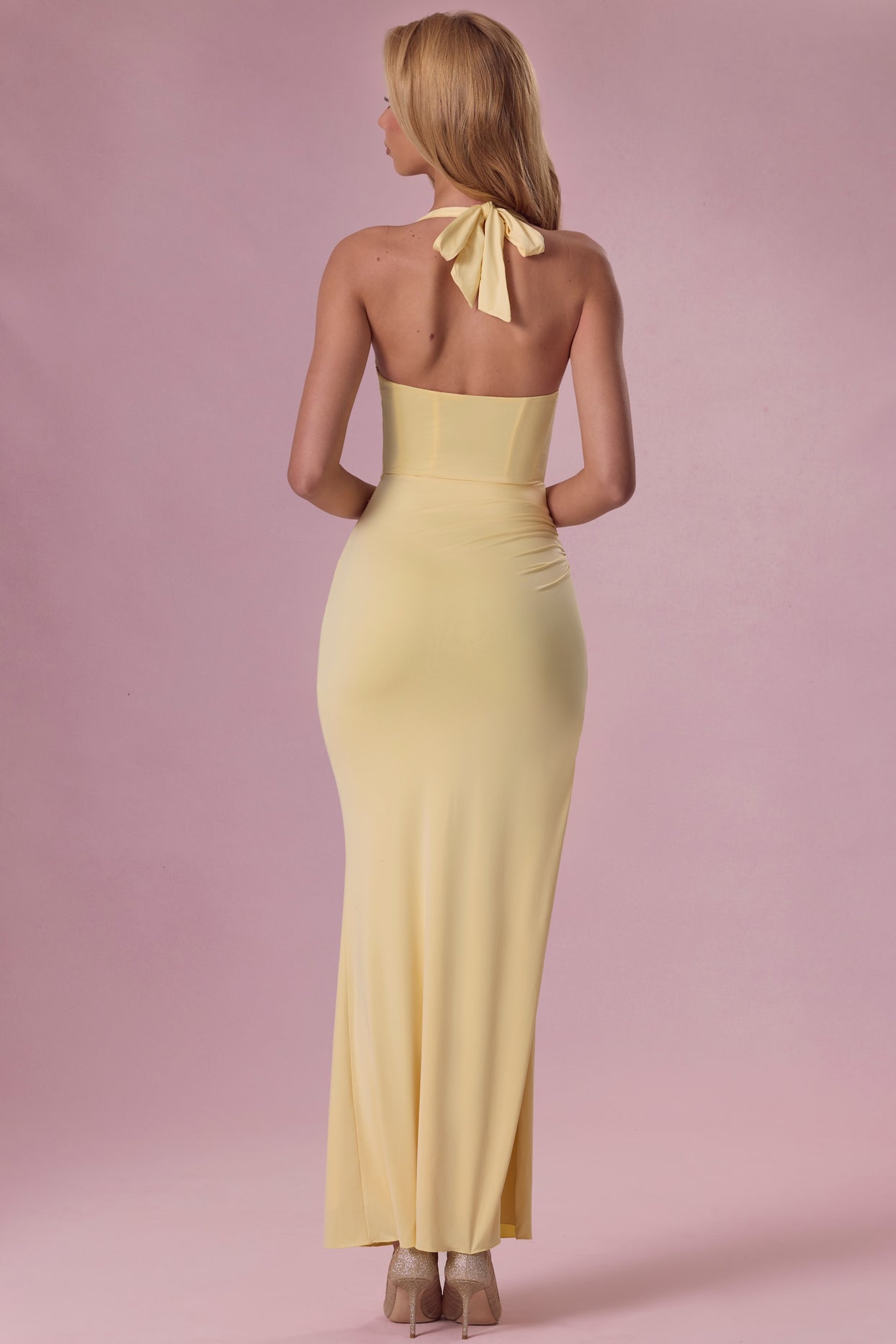 Jersey Corset Bridesmaid Dress in Butter Yellow - 2