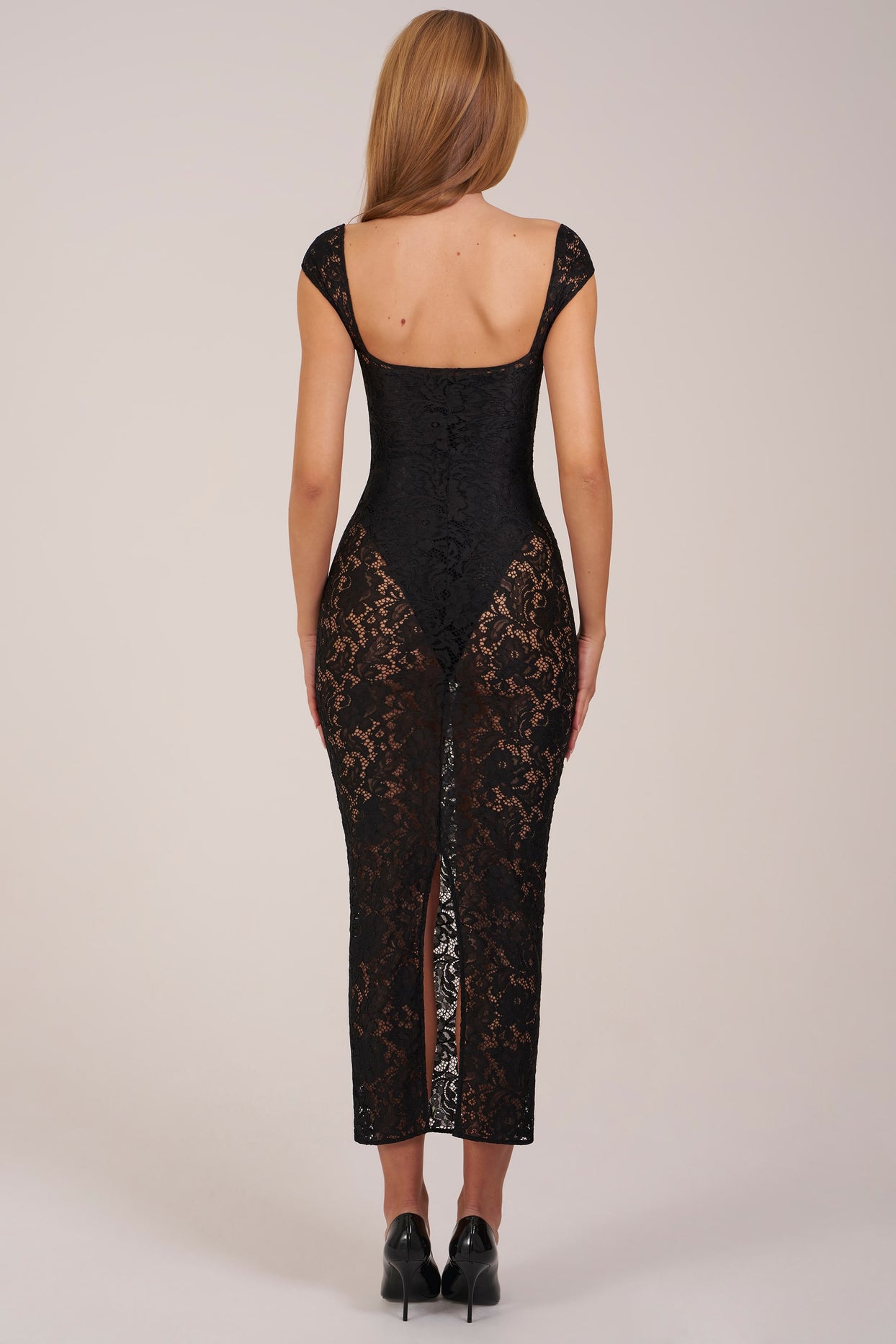 Sweetheart-Neck Maxi Dress in Black - 5
