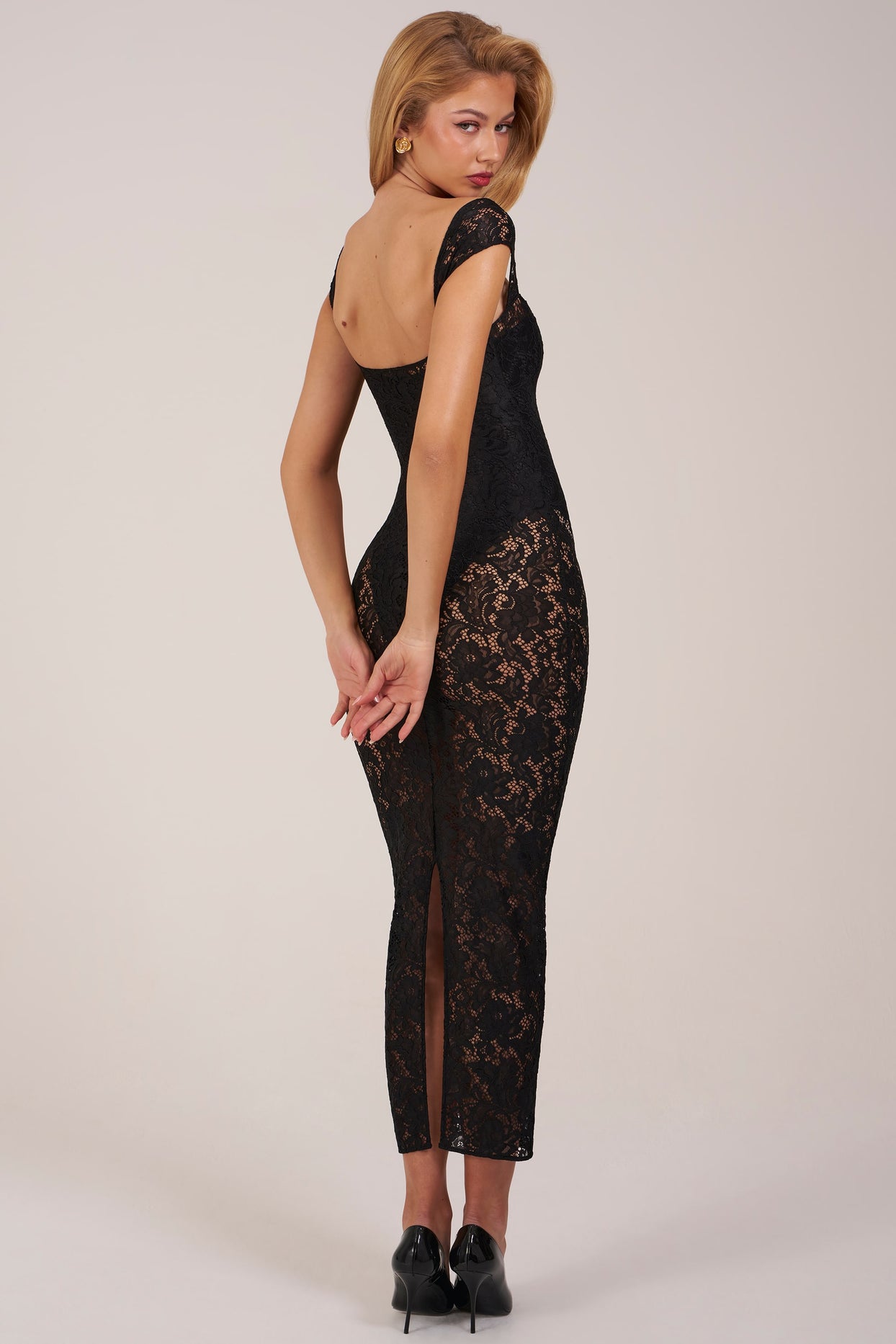Sweetheart-Neck Maxi Dress in Black - 2