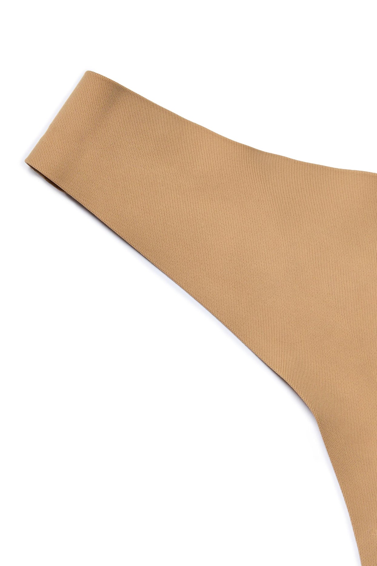 Seamless Knit Thong in Caramel - 3