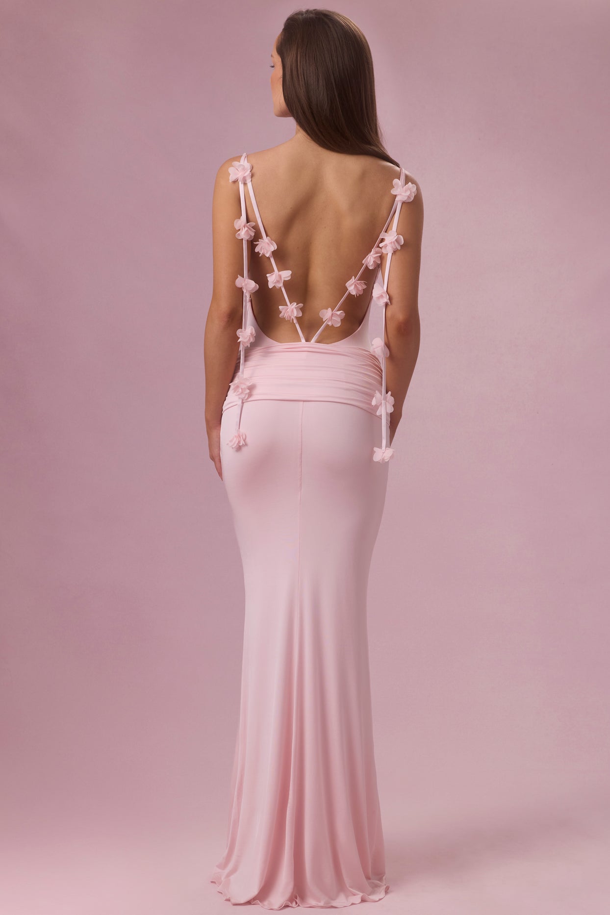 Jersey Draped Gown in Blush - 6