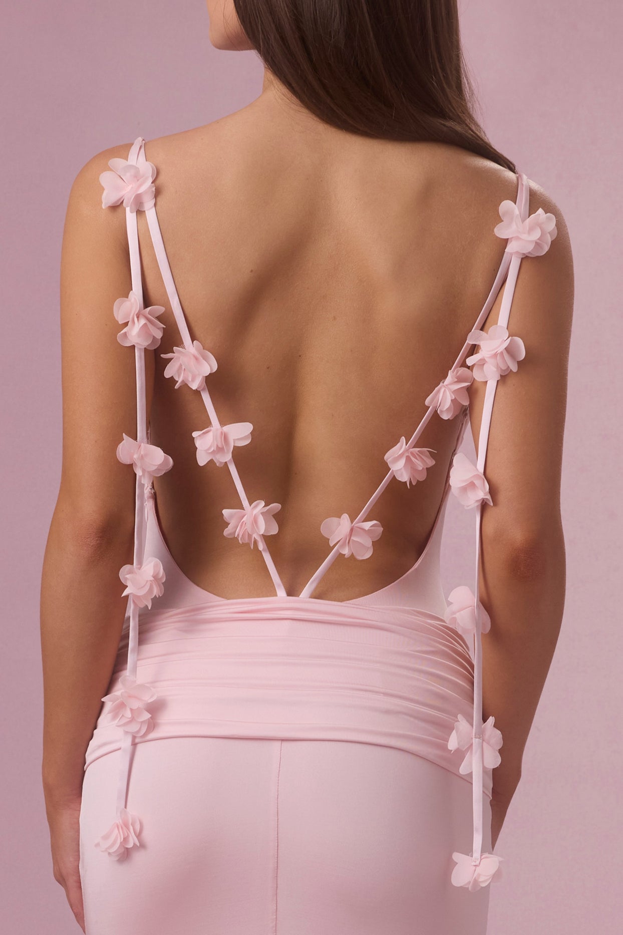 Jersey Draped Gown in Blush - 4