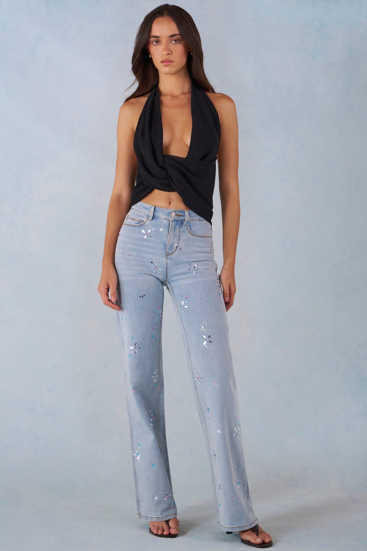 Mid-Rise Straight-Leg Jeans in Light Denim - 7