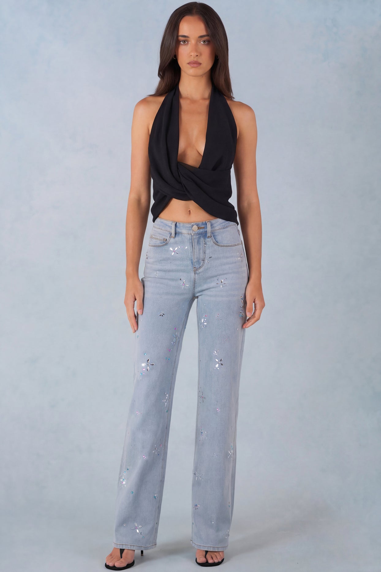 Mid-Rise Straight-Leg Jeans in Light Denim - 5