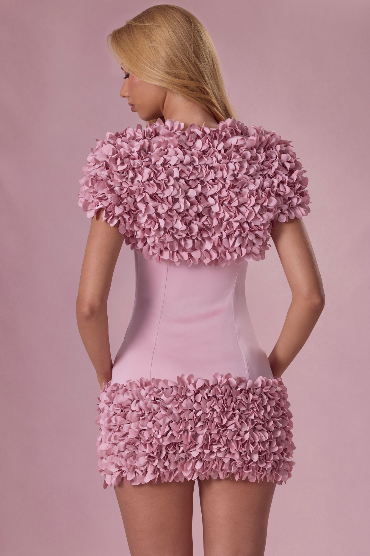 Cropped Bolero  in Blush Pink - 2