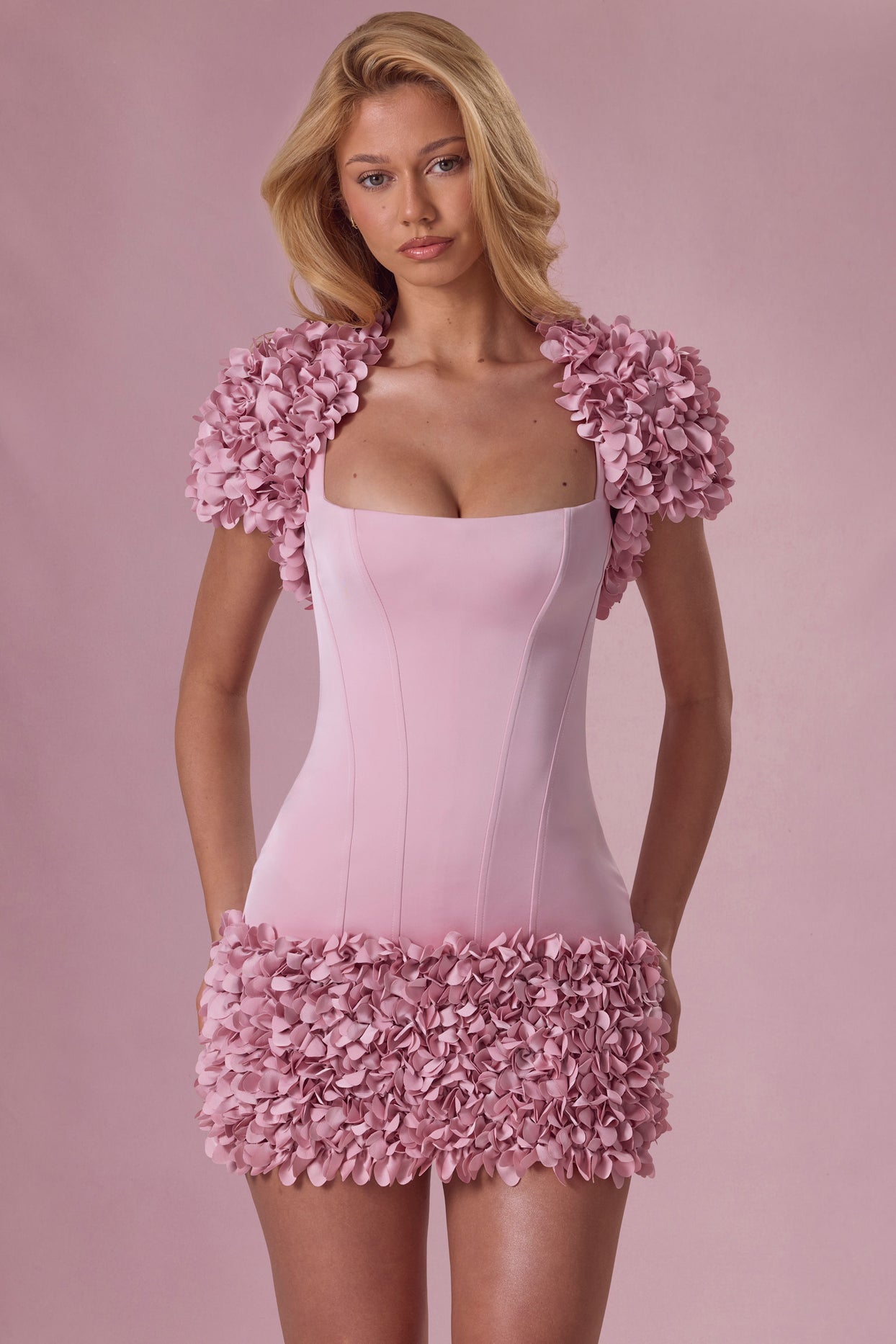 Cropped Bolero  in Blush Pink - 6