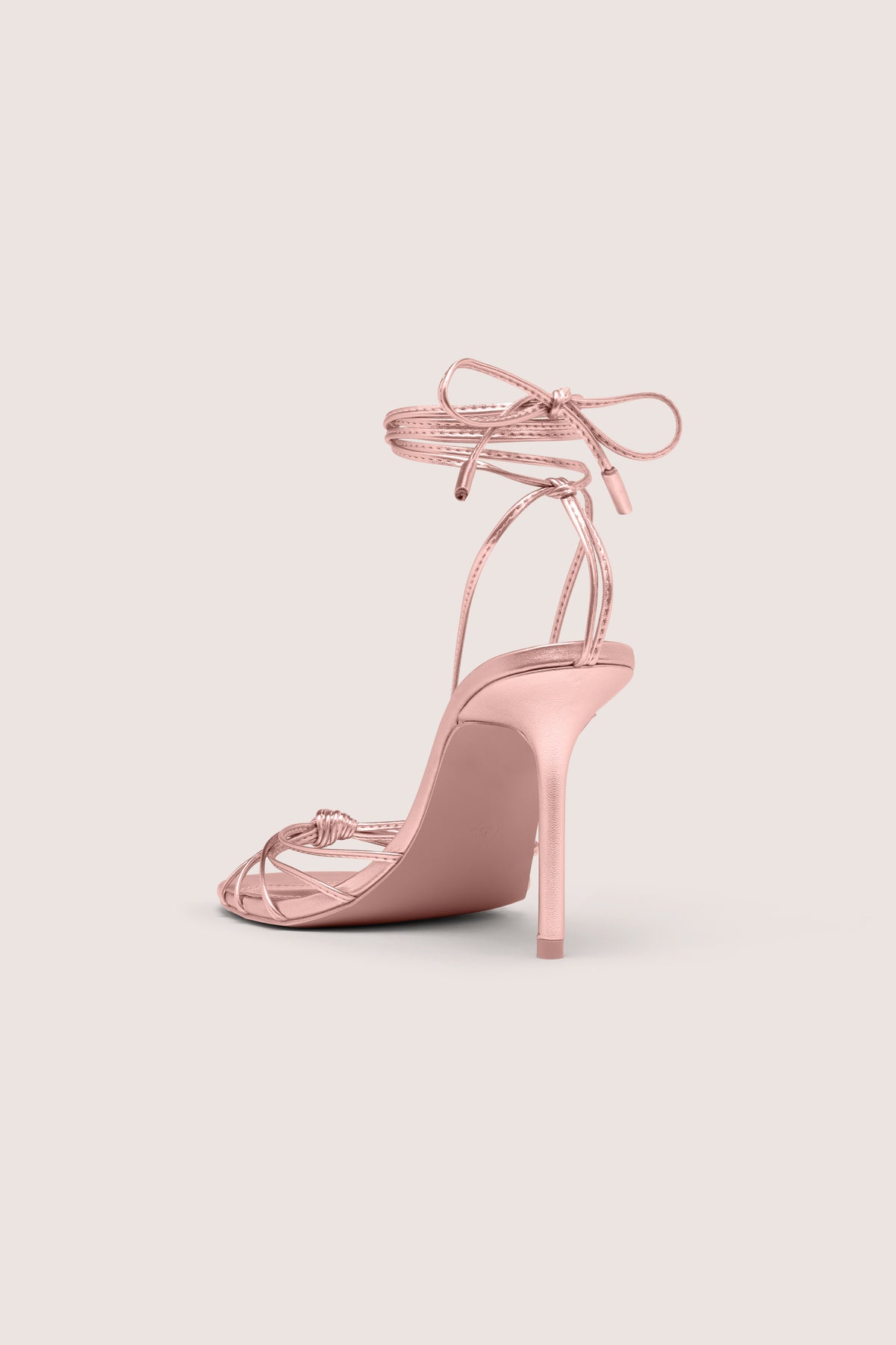 Lace-Up Heeled Sandal in Blush Pink - 2