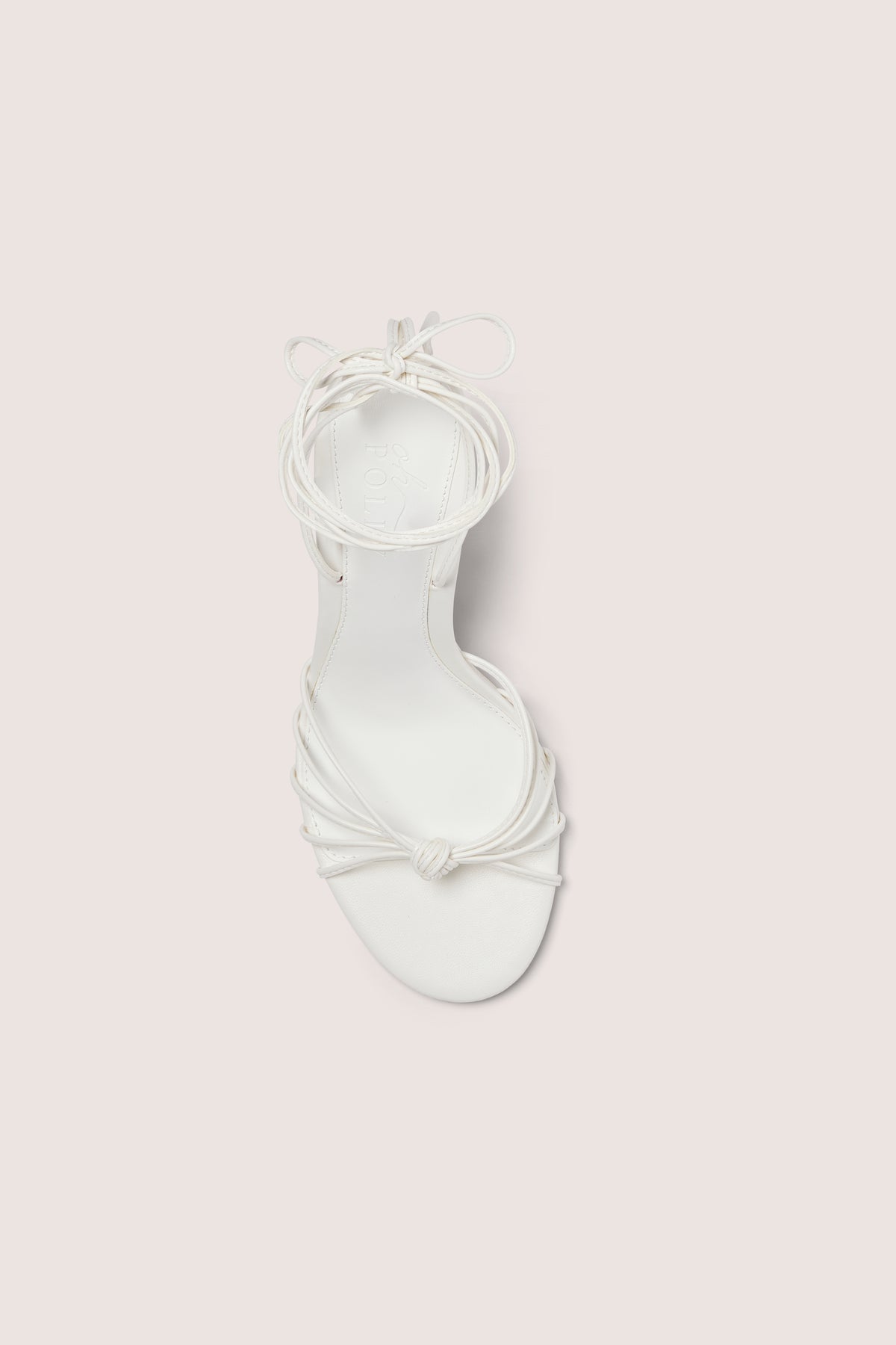 Lace-Up Heeled Sandal in White