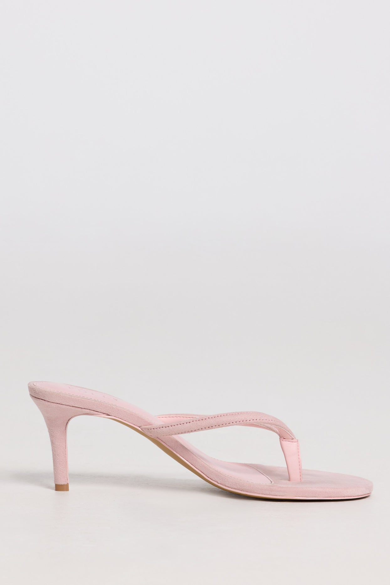 Heeled Thong Sandals in Pink - 3