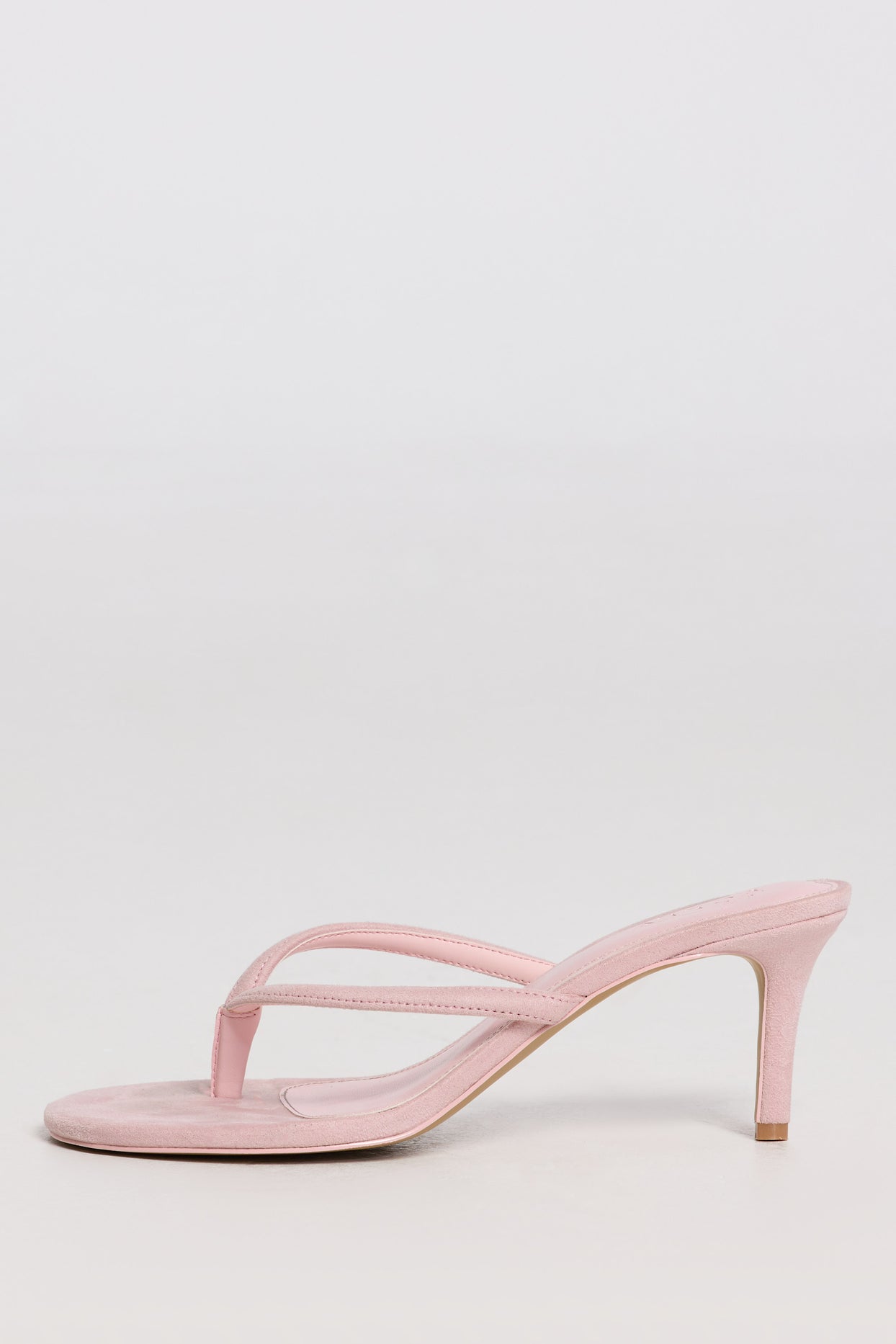 Heeled Thong Sandals in Pink - 4
