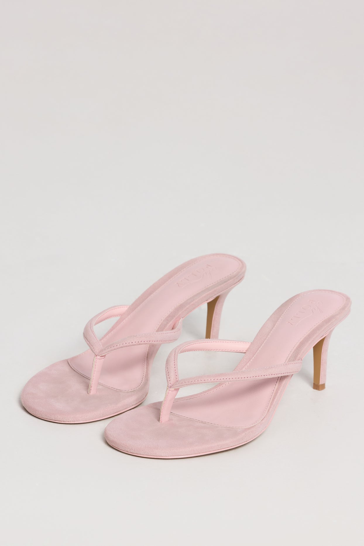 Heeled Thong Sandals in Pink - 1