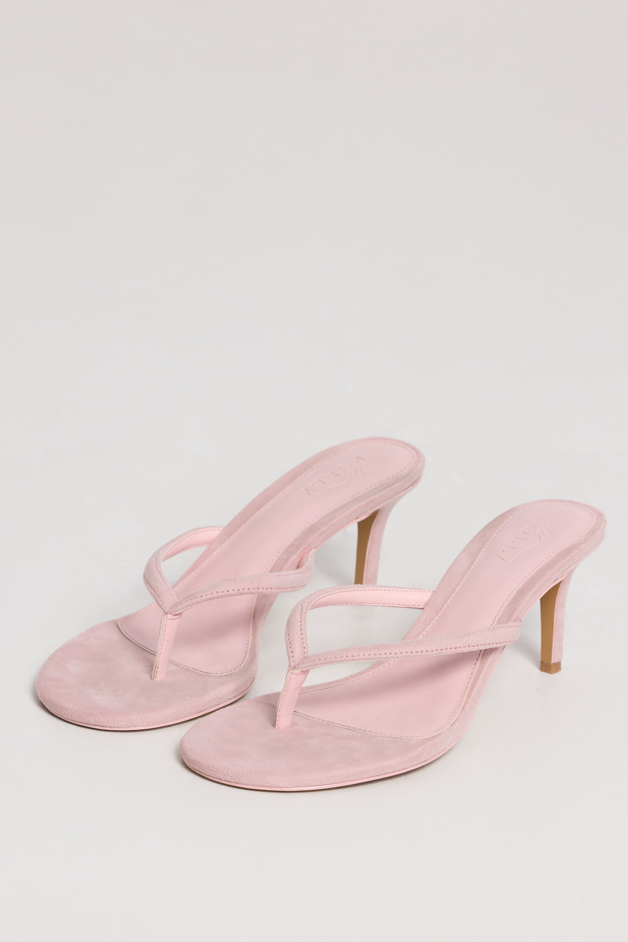 Heeled Thong Sandals in Pink - 1