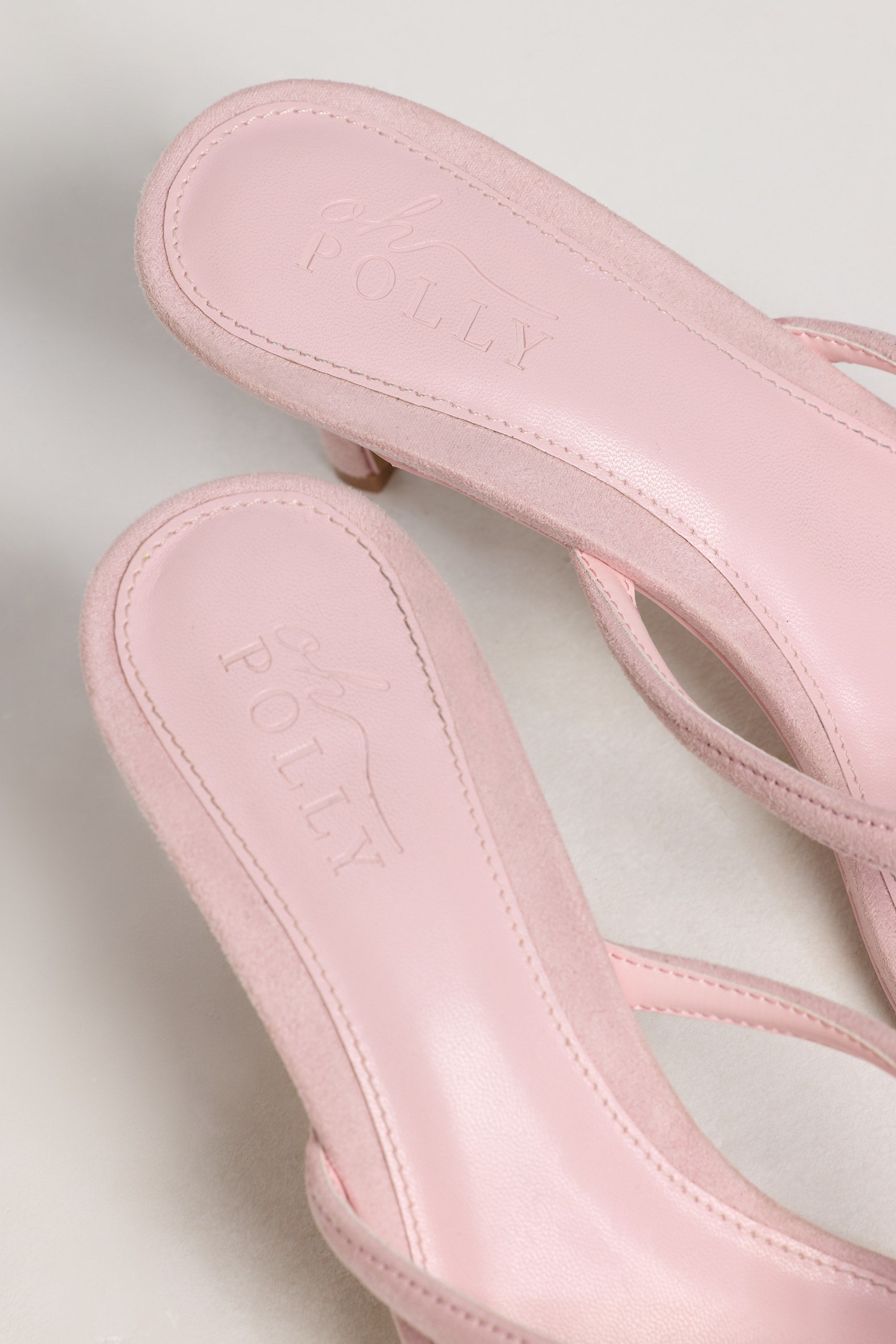 Heeled Thong Sandals in Pink - 2