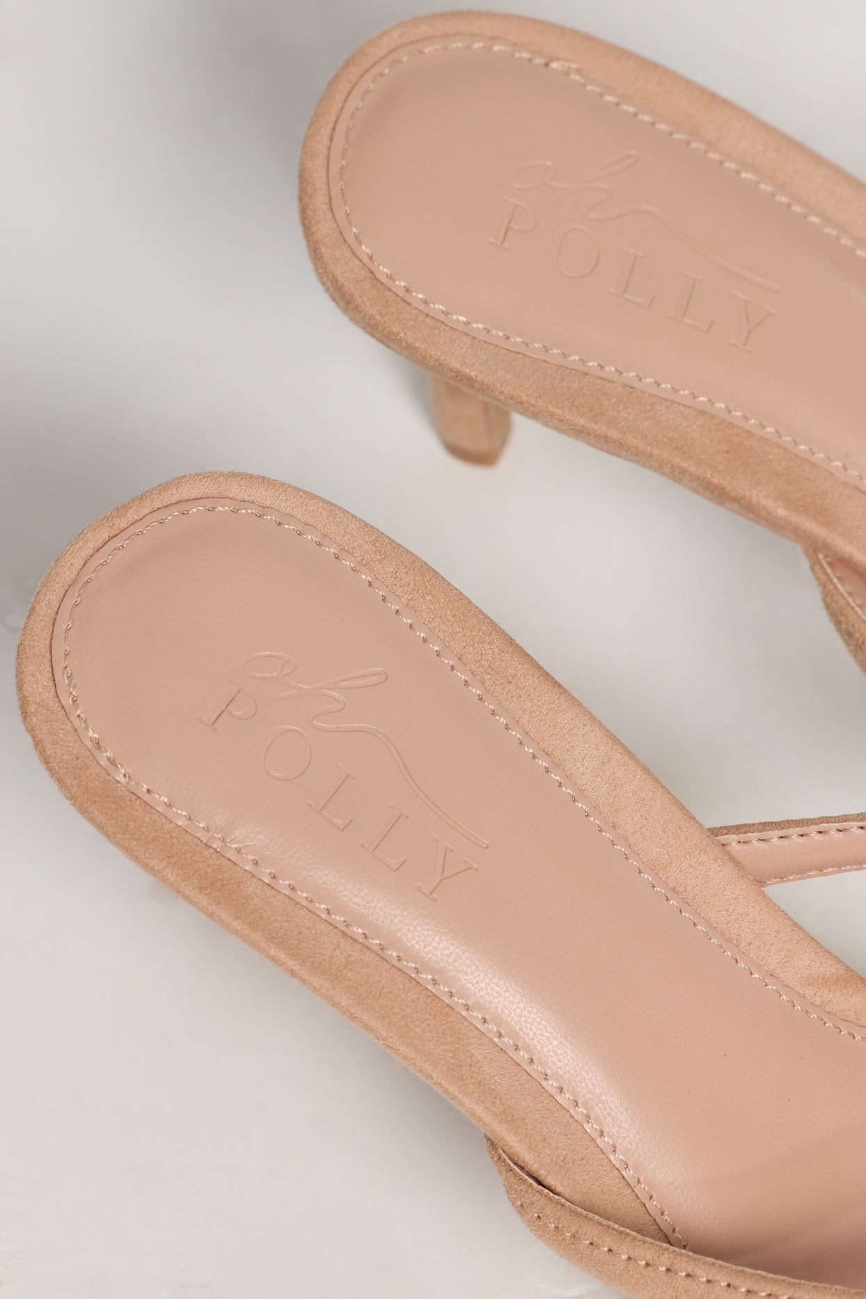 Heeled Thong Sandals in Soft Tan - 2