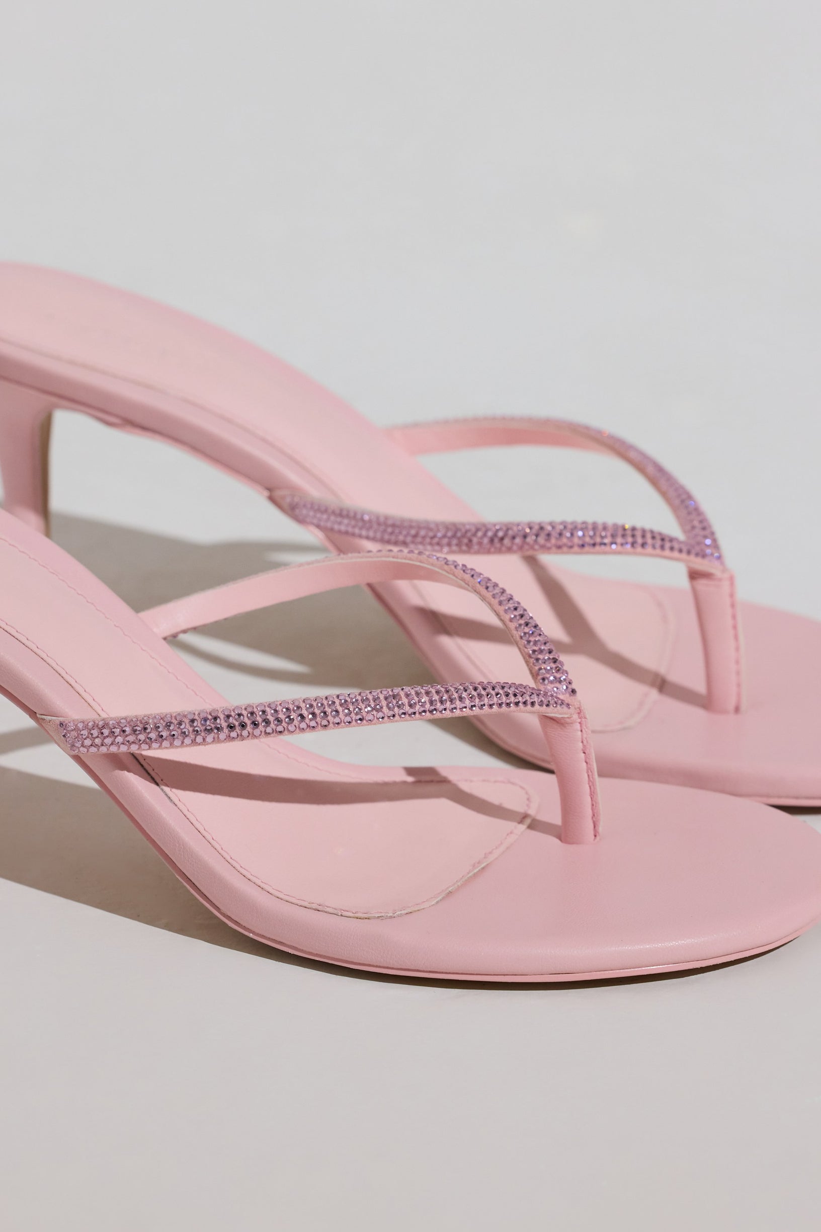 Heeled Sandal  in Blush Pink - 2