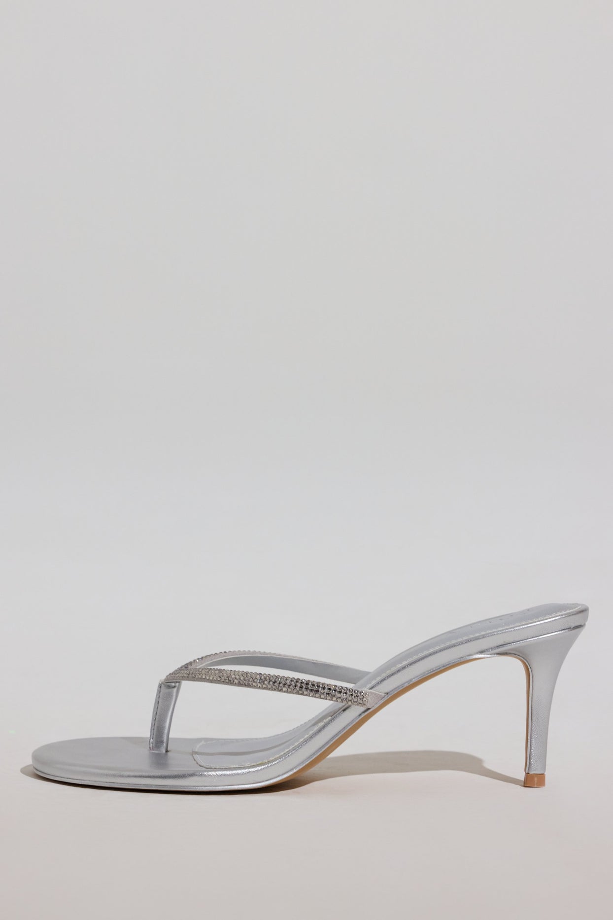 Heeled Sandal  in Silver - 3