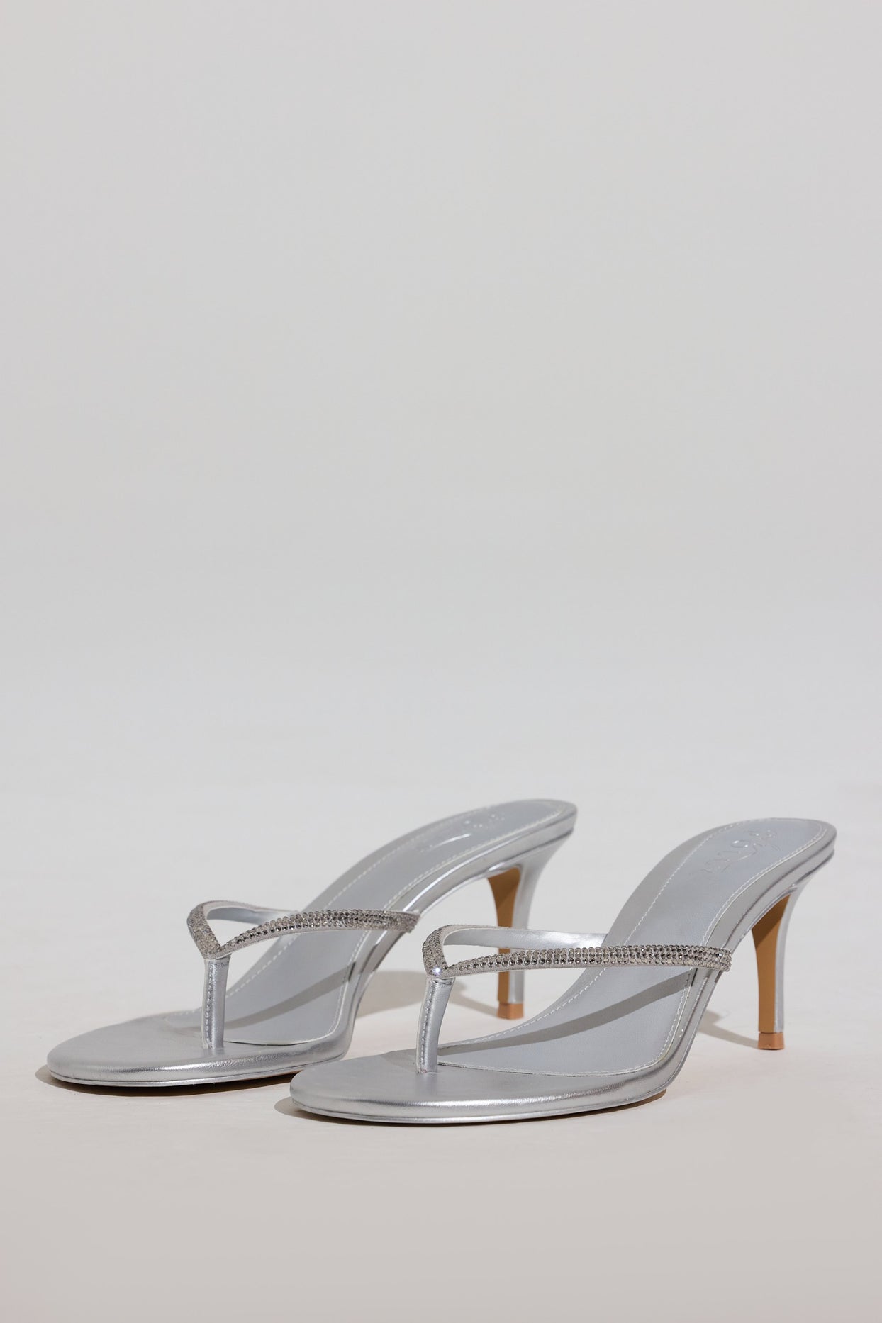 Heeled Sandal  in Silver - 1