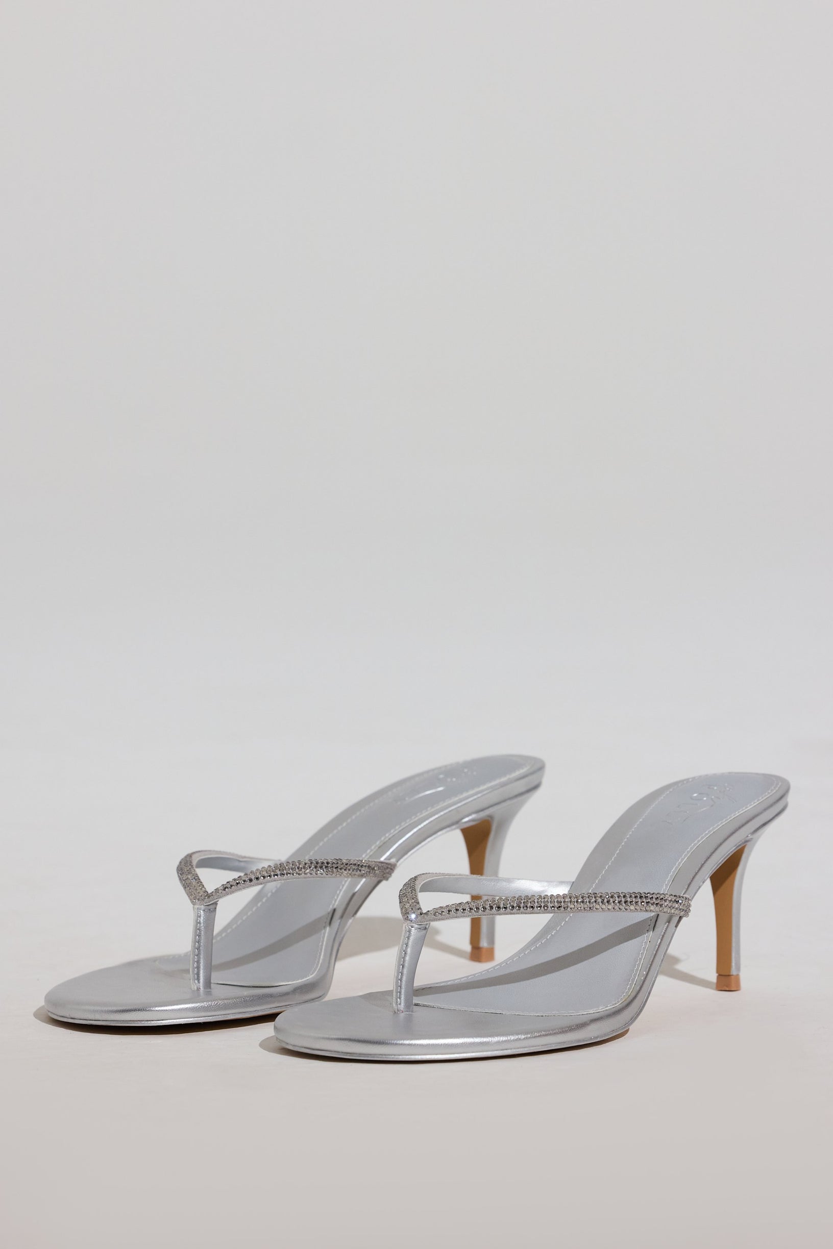 Heeled Sandal  in Silver - 1