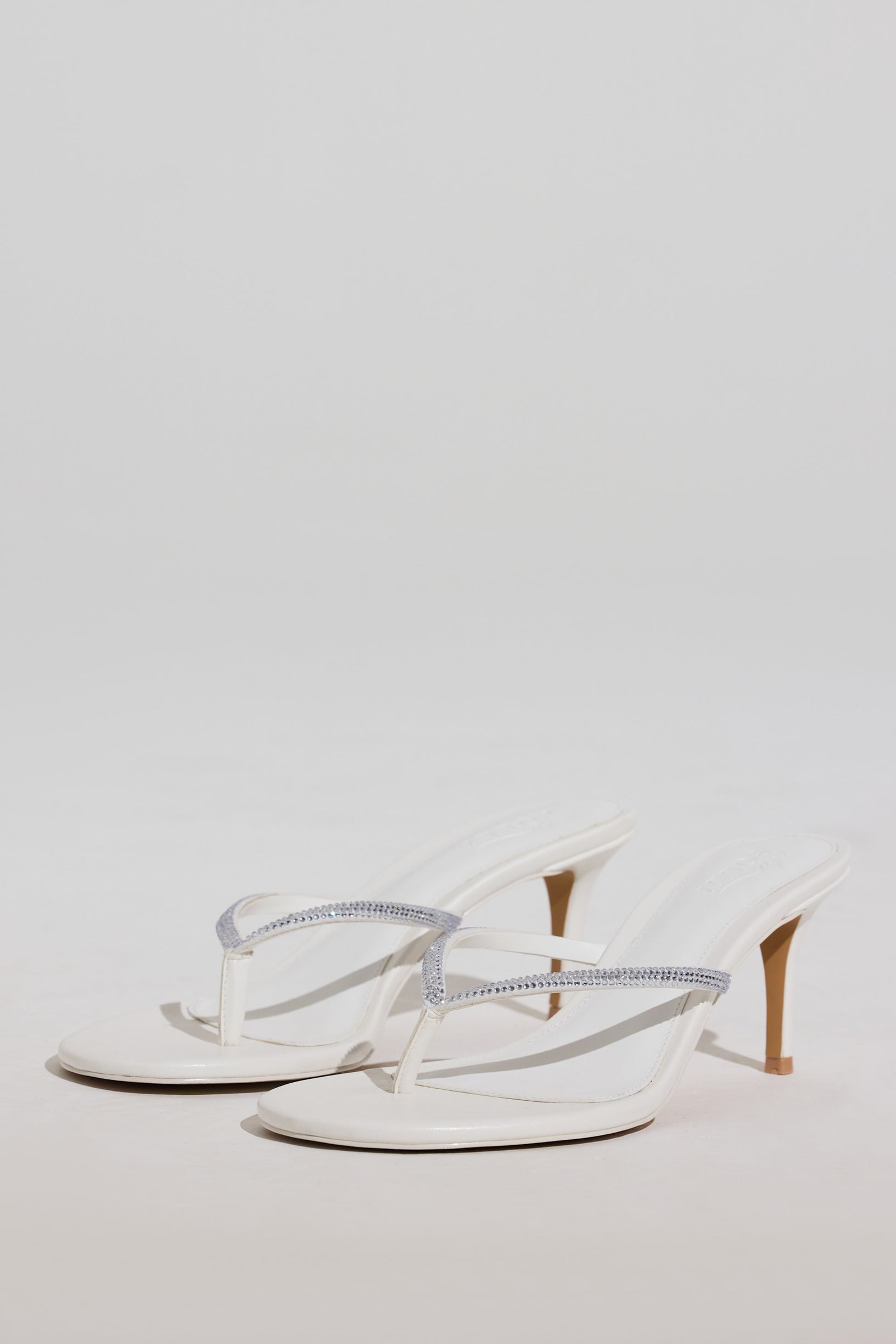 Heeled Sandal  in White - 1