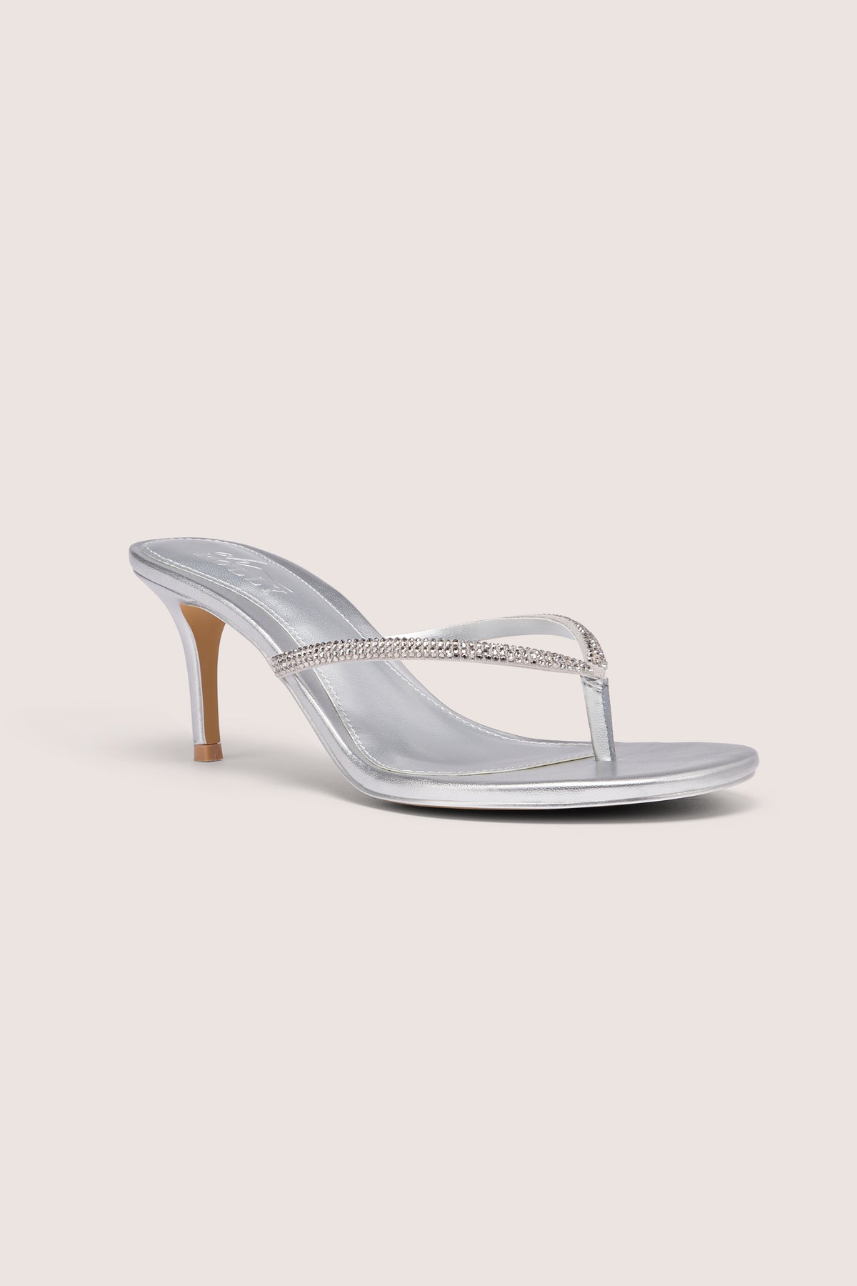 Heeled Sandal  in Silver
