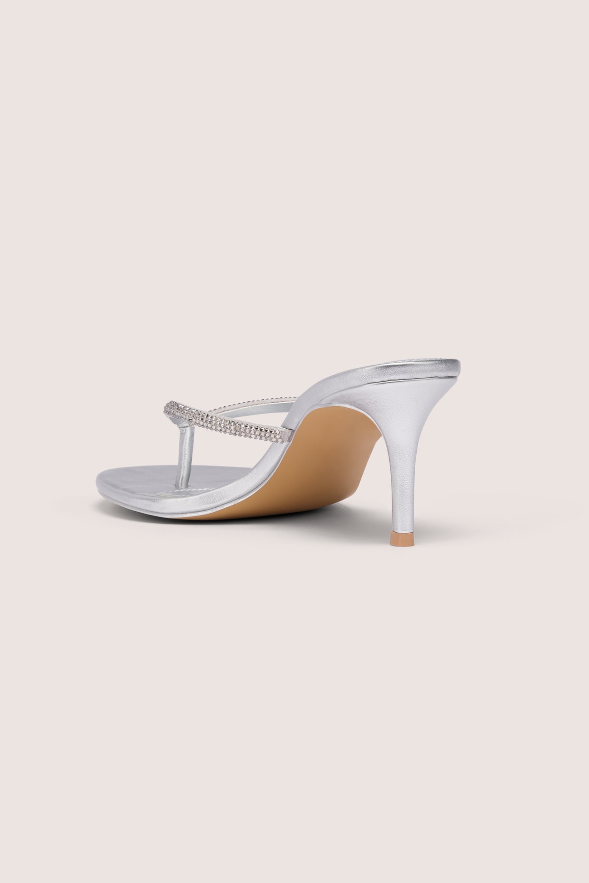 Heeled Sandal  in Silver