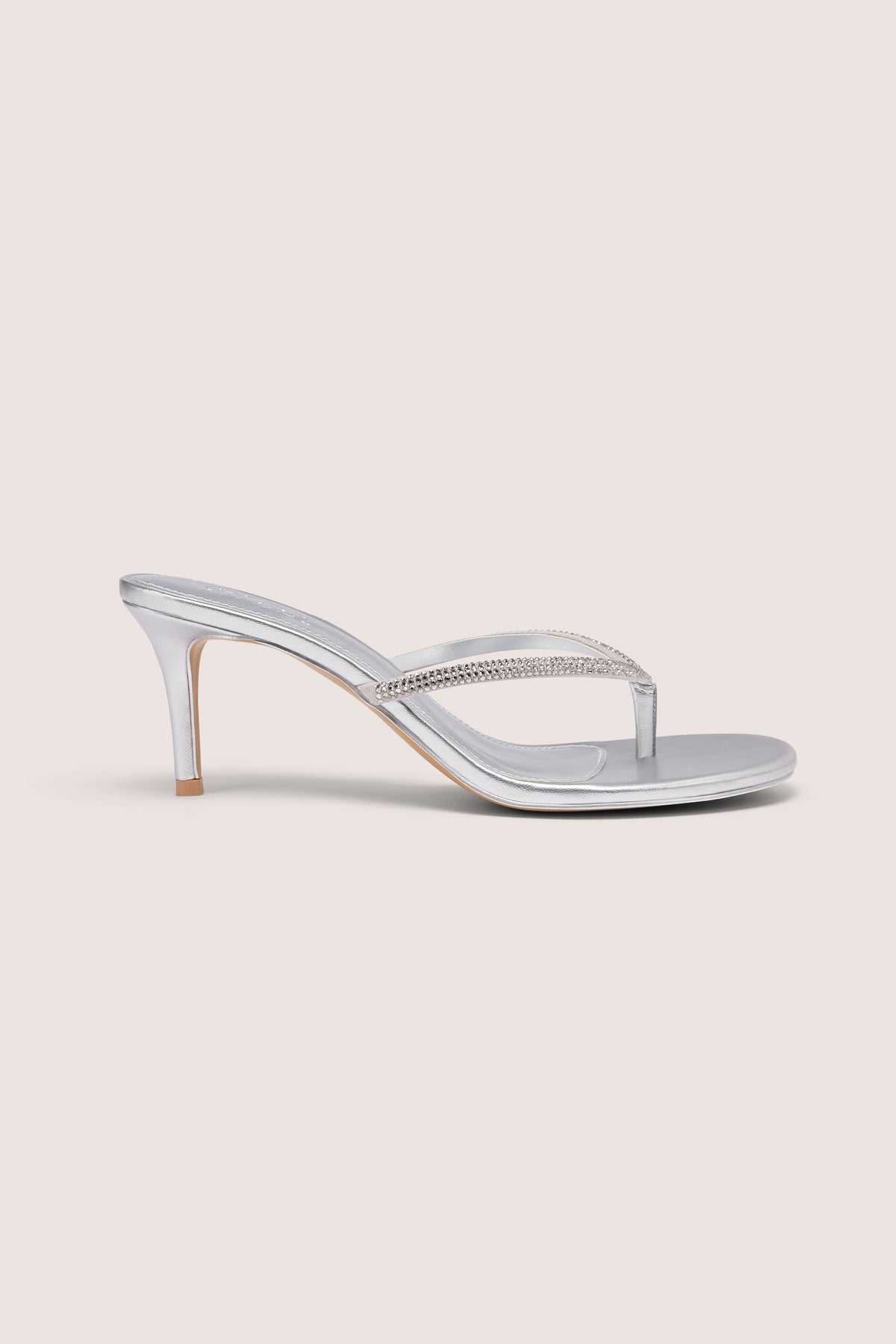 Heeled Sandal  in Silver