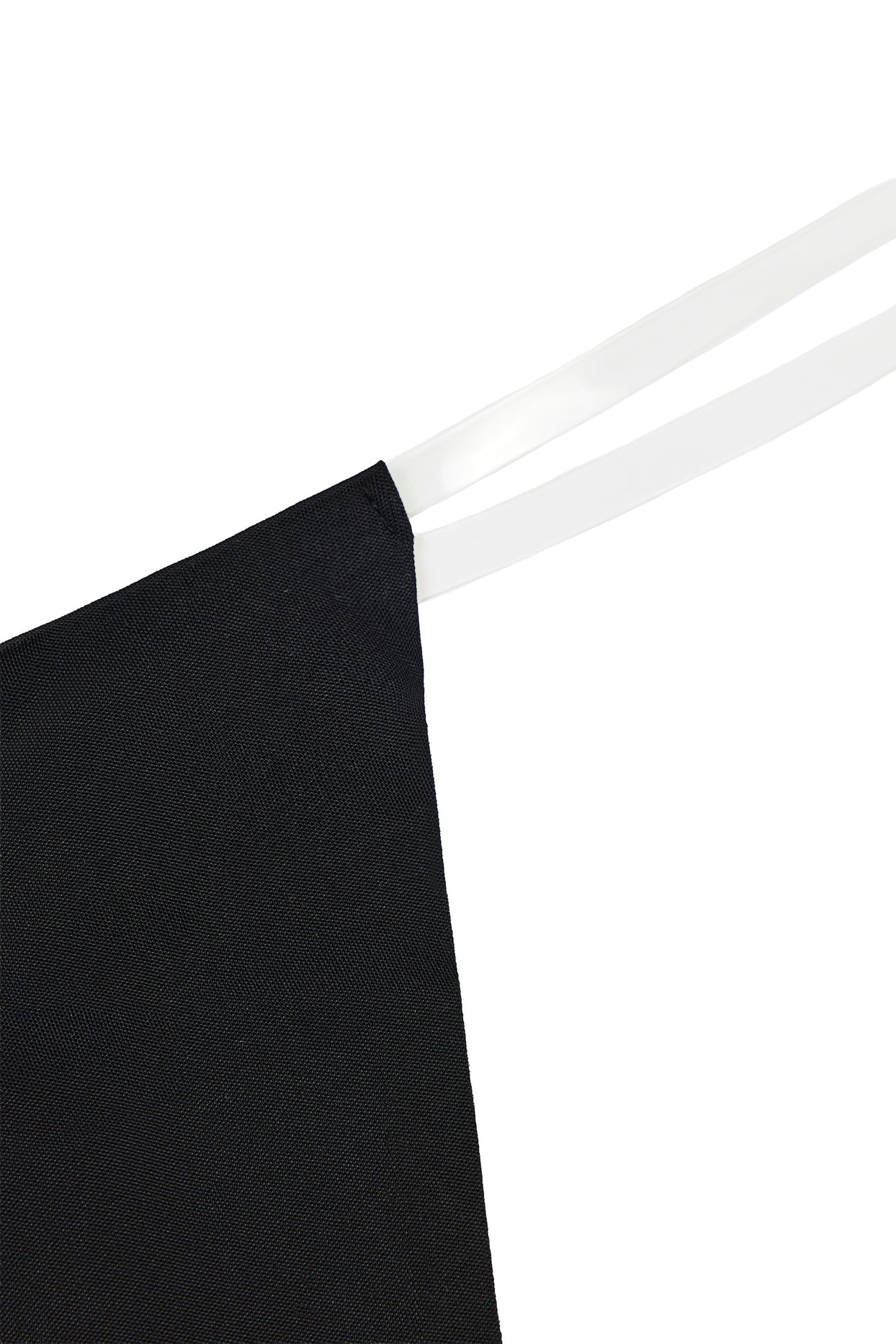 Seamless Knit Clear Strap Thong in Black - 3