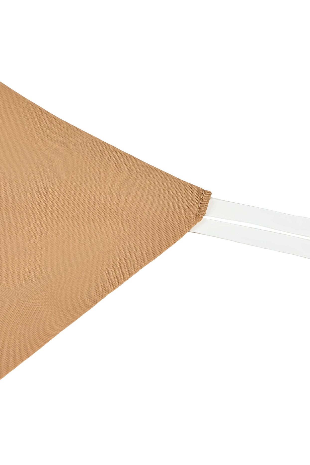 Seamless Knit Clear Strap Thong in Caramel - 3