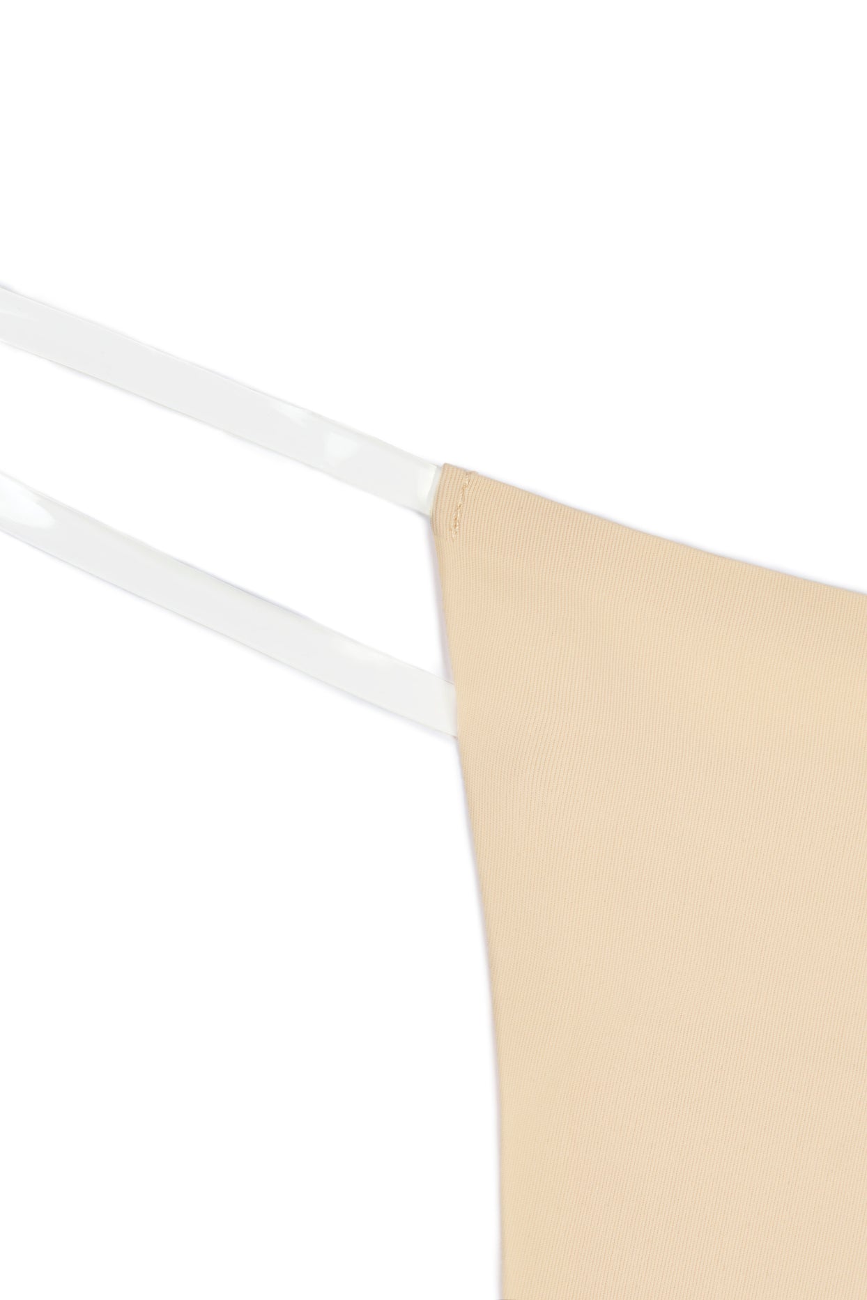 Seamless Knit Clear Strap Thong in Warm Peach - 3