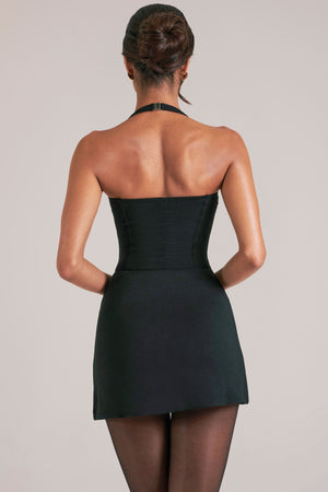 Oh Polly model Yasmin wearing the Vita Tops in Black Modal fabric perfect for dinner dates