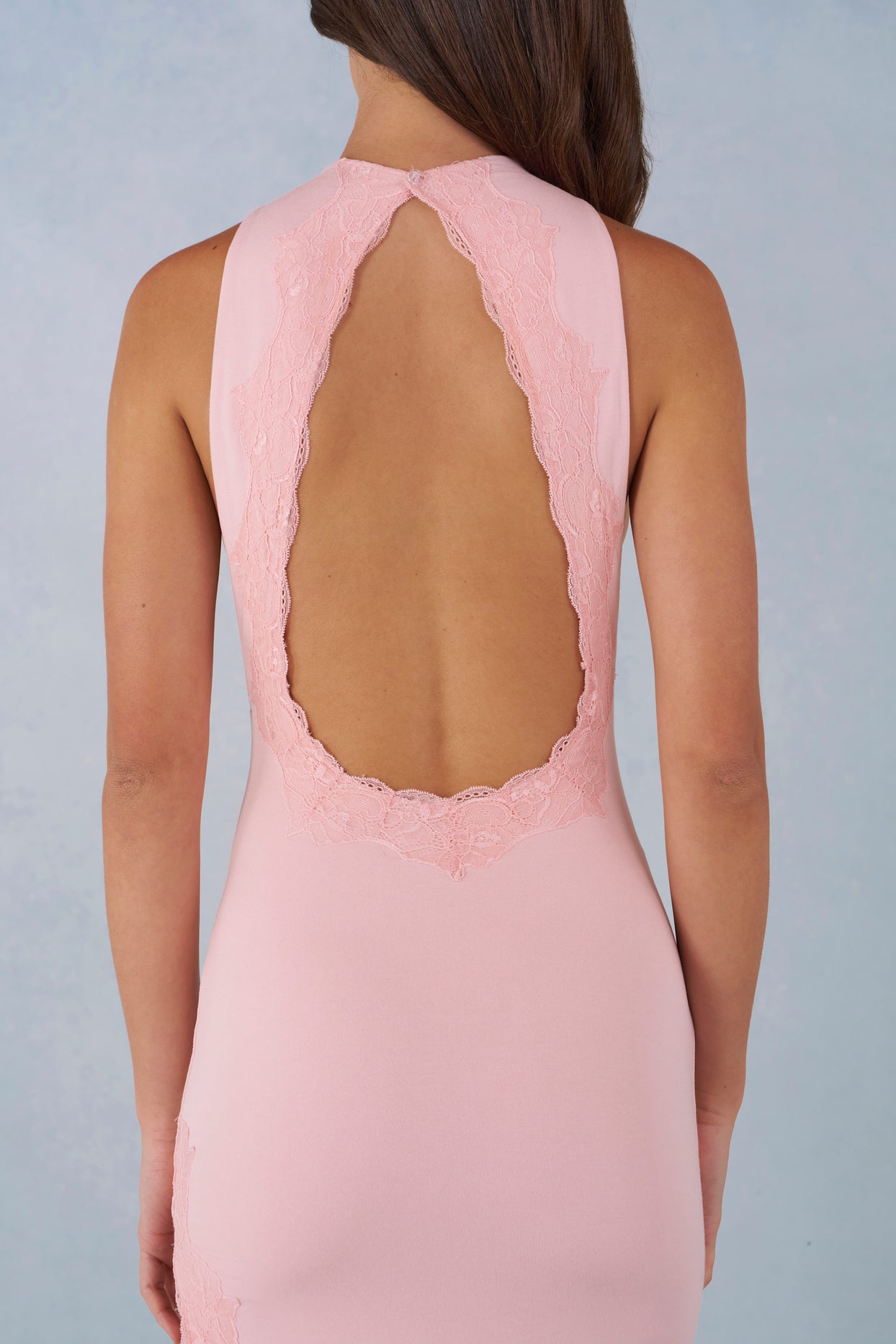 Modal Halterneck Maxi Dress in Blush Pink - 5