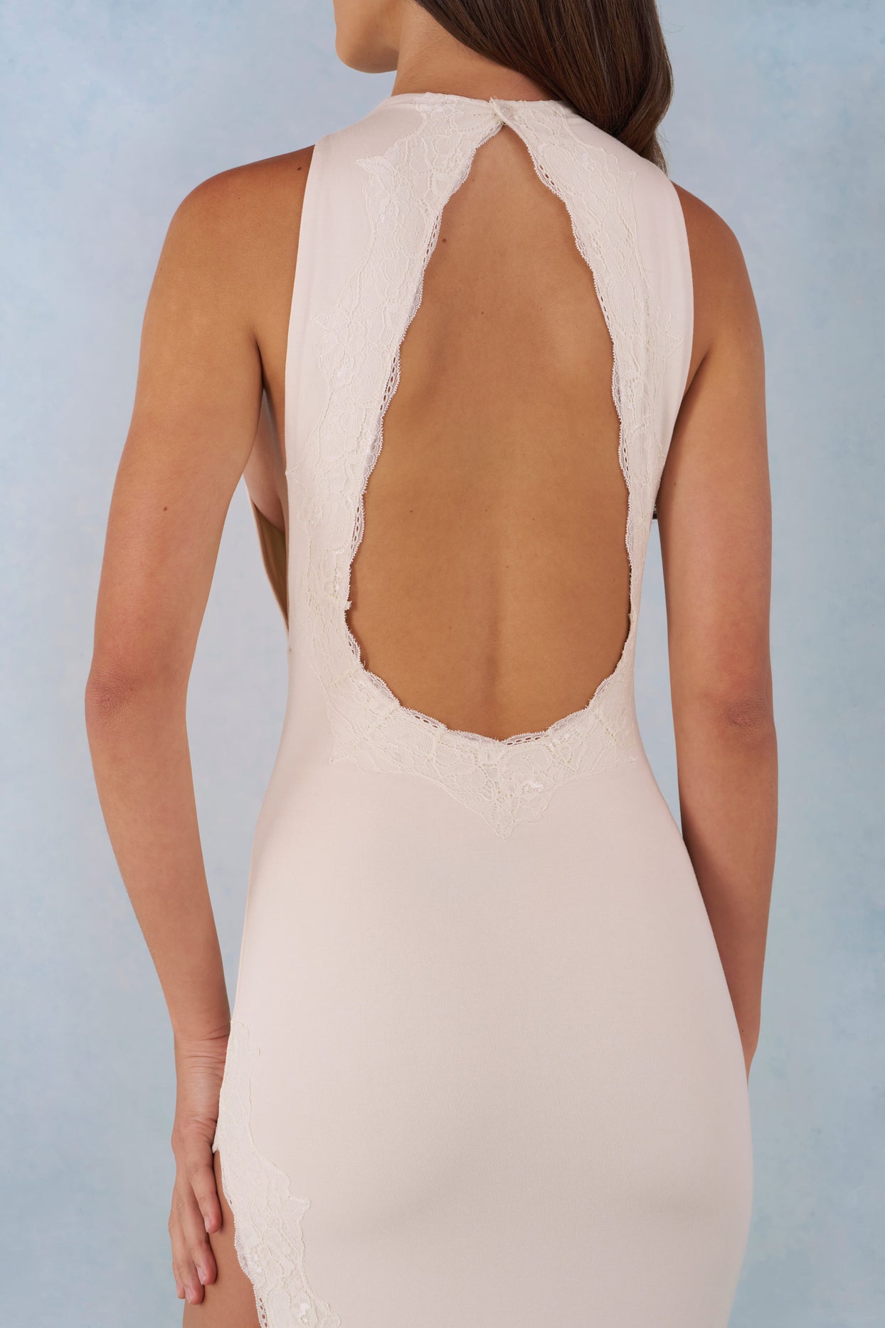 Modal Halterneck Maxi Dress in Ivory - 8