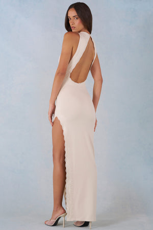 Modal Halterneck Maxi Dress in Ivory