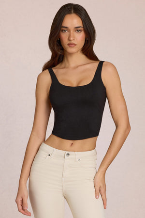 Modal Tie-Back Top in Black