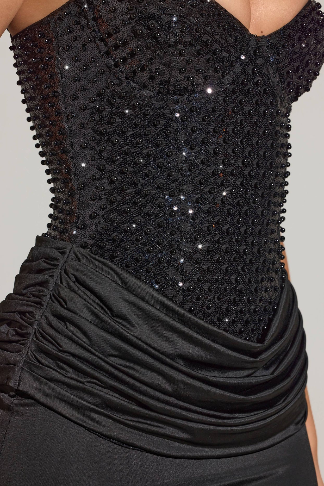 Embellished Corset Maxi Dress  in Black - 4