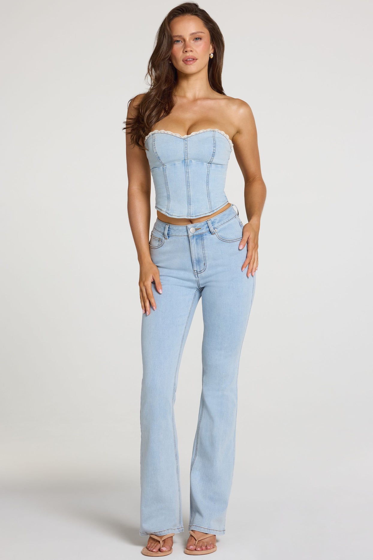Mid-Rise Bootcut Jeans  in Light Denim - 7