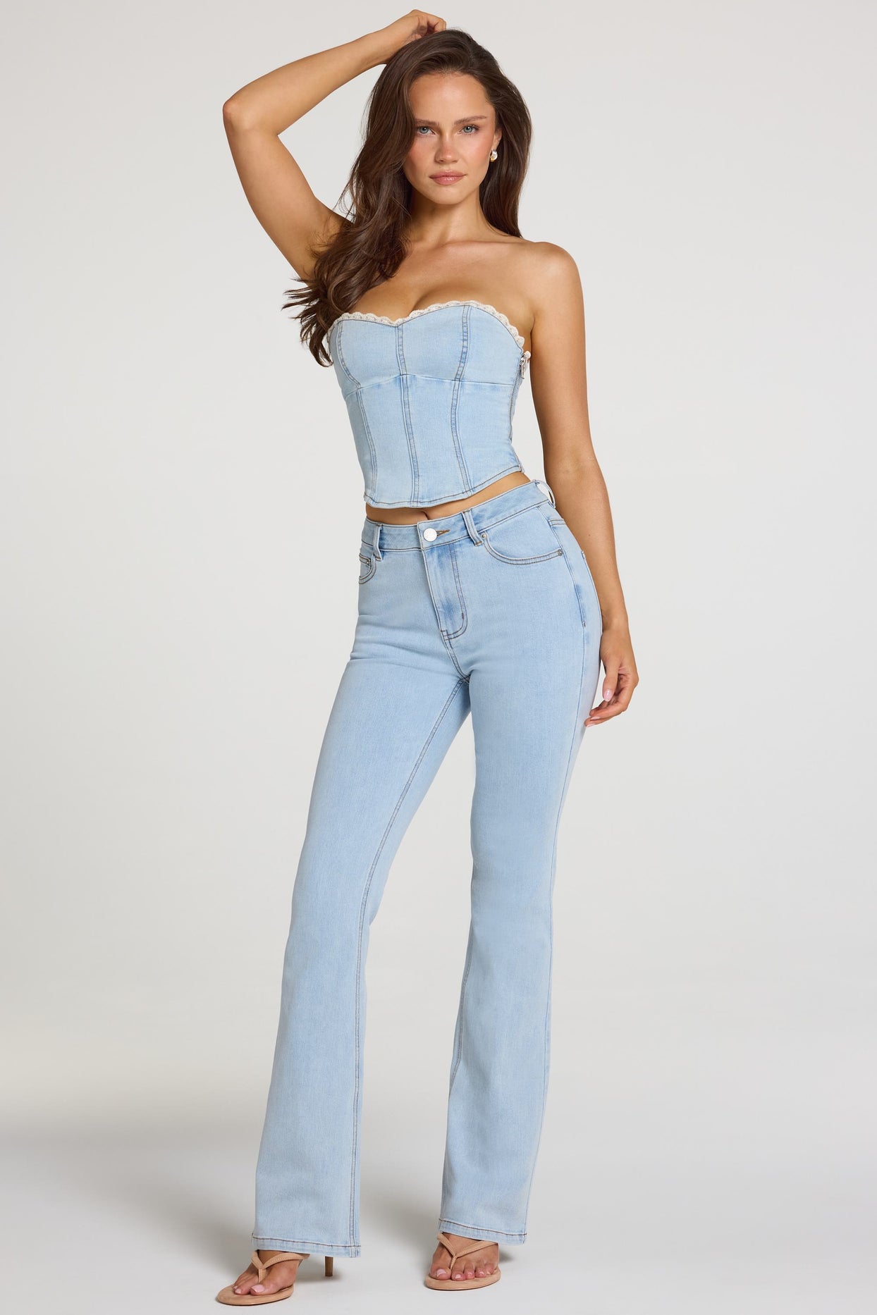 Mid-Rise Bootcut Jeans  in Light Denim - 8