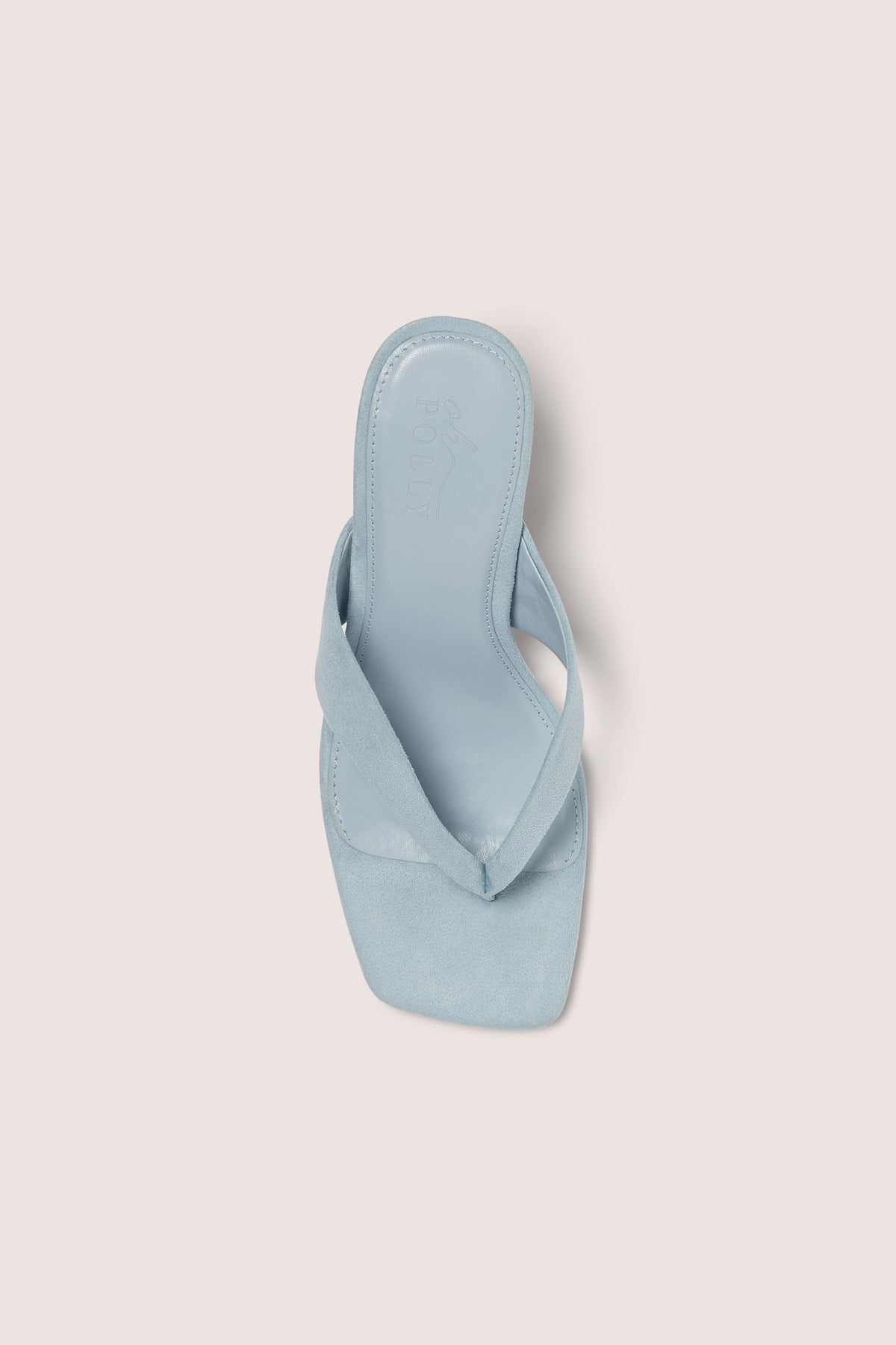 Heeled Thong Sandals  in Arctic Blue