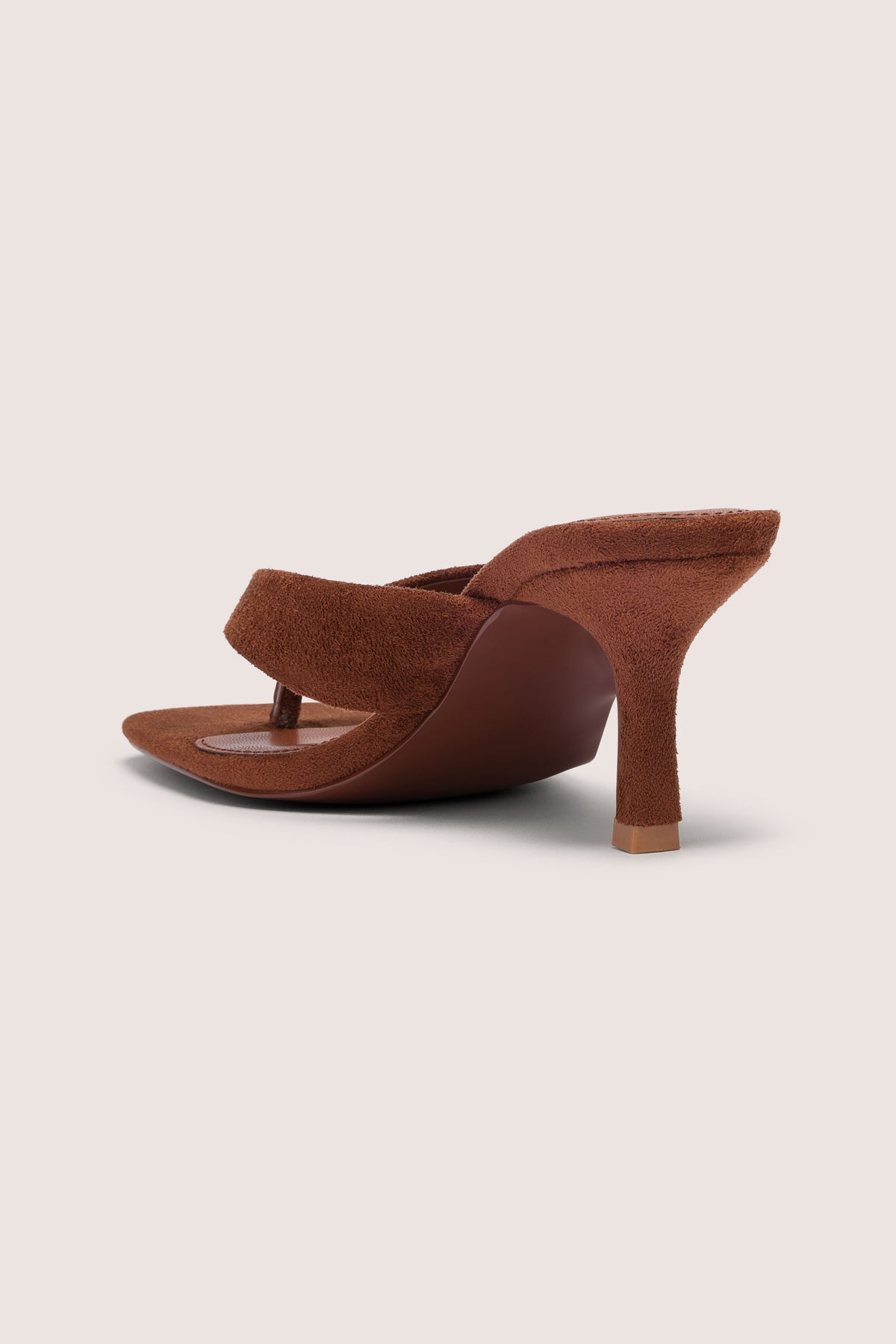 Heeled Thong Sandals  in Cocoa Brown