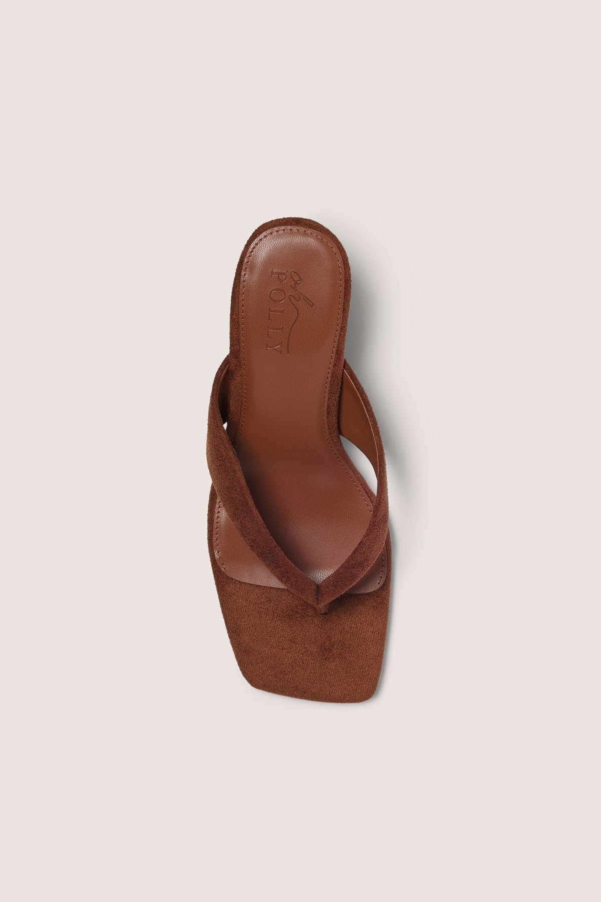 Heeled Thong Sandals  in Cocoa Brown