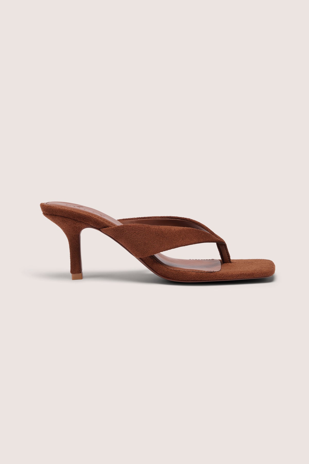 Heeled Thong Sandals  in Cocoa Brown