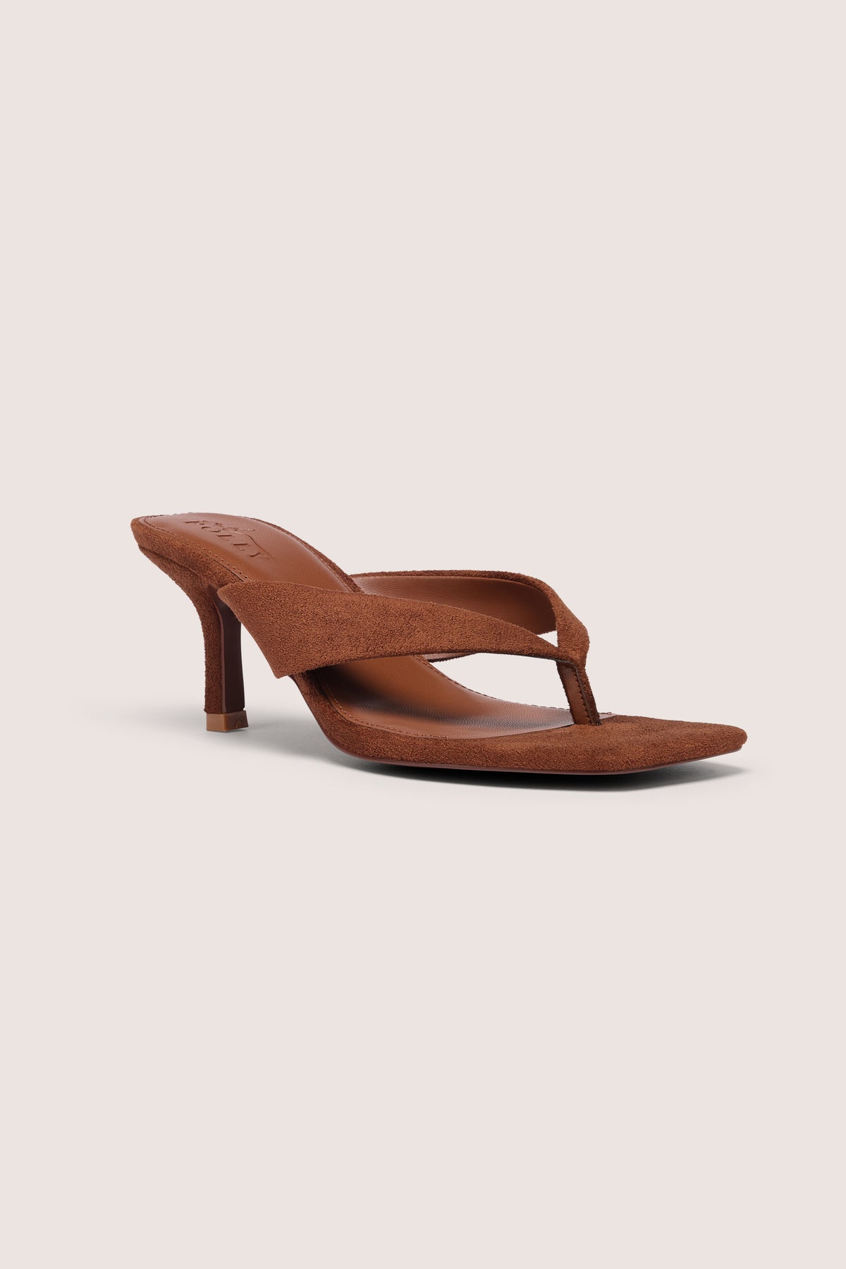 Heeled Thong Sandals  in Cocoa Brown