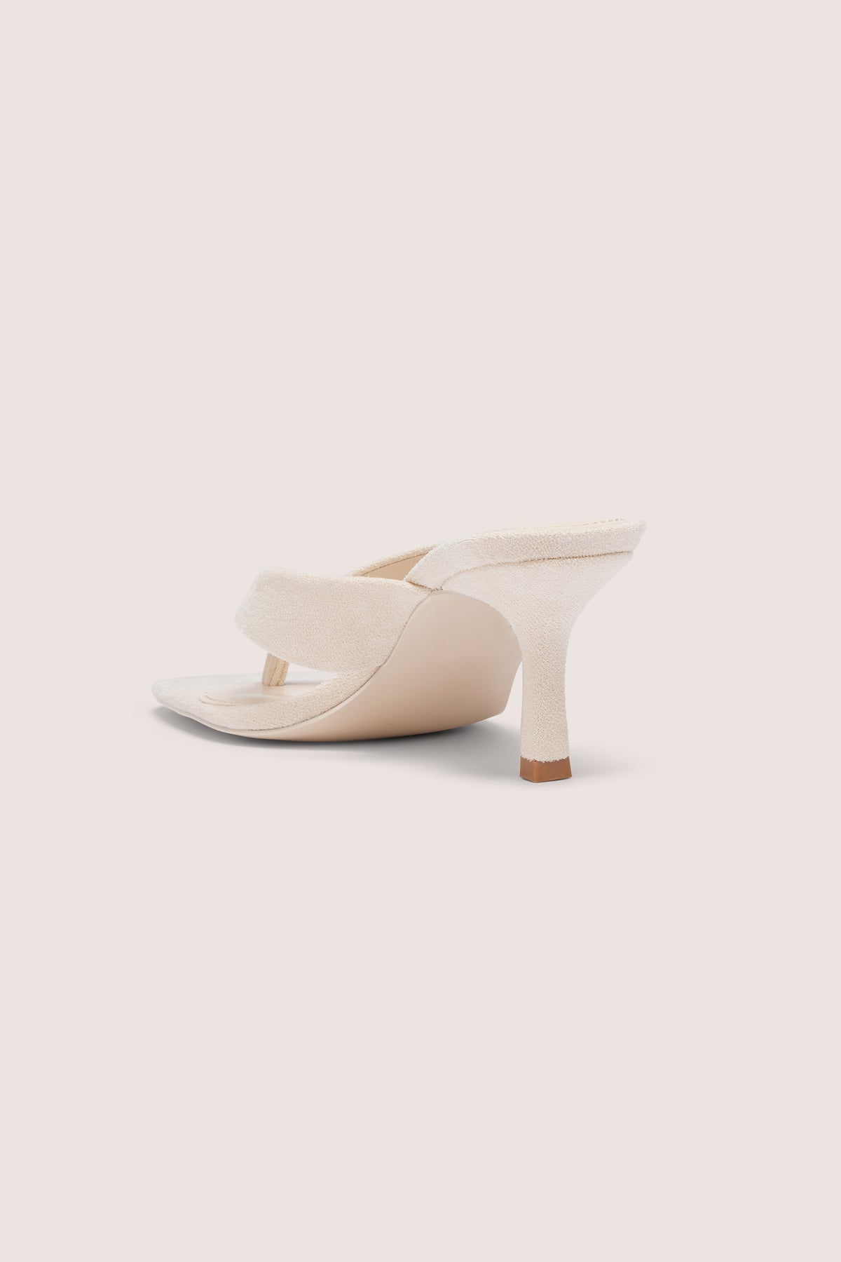 Heeled Thong Sandals  in Oat