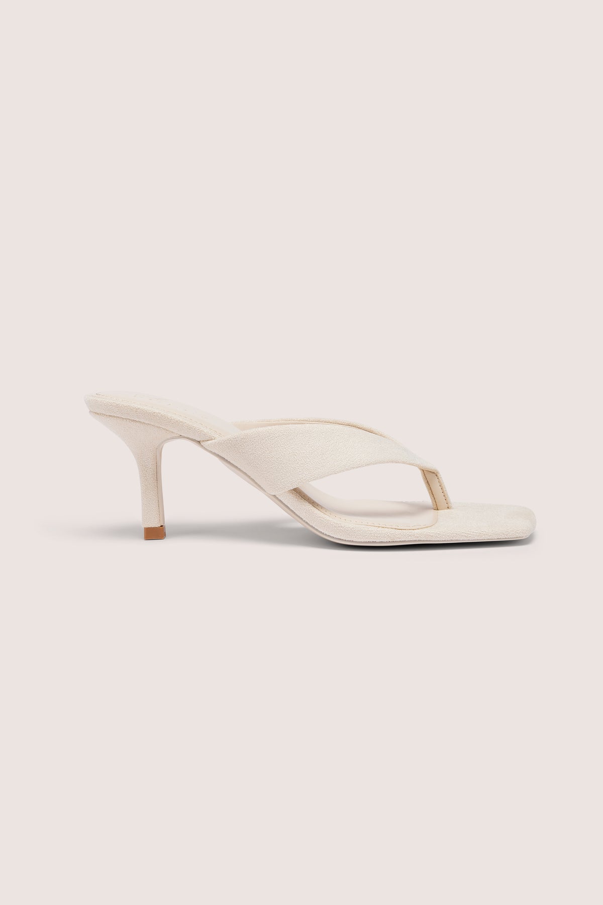 Heeled Thong Sandals  in Oat