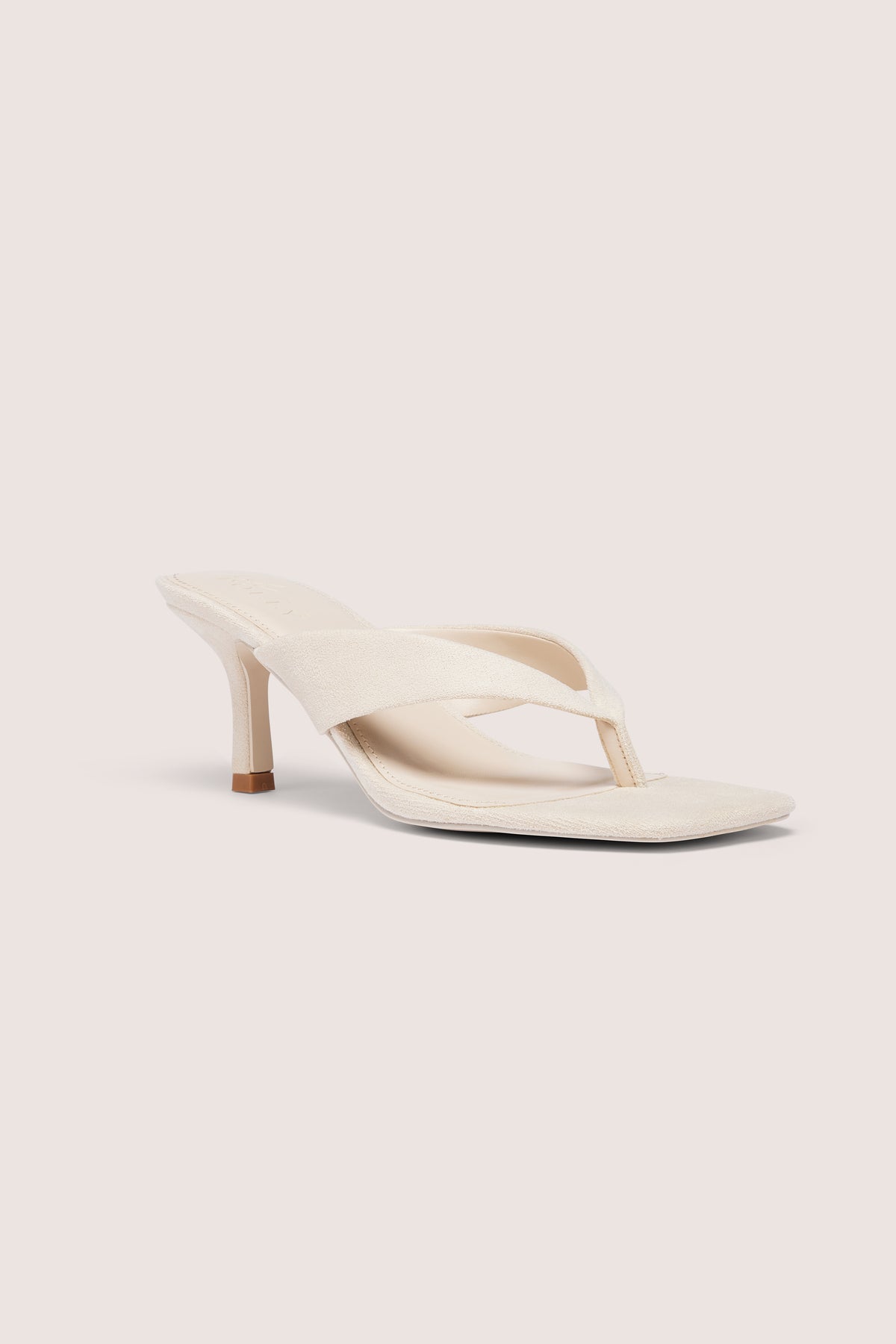 Heeled Thong Sandals  in Oat