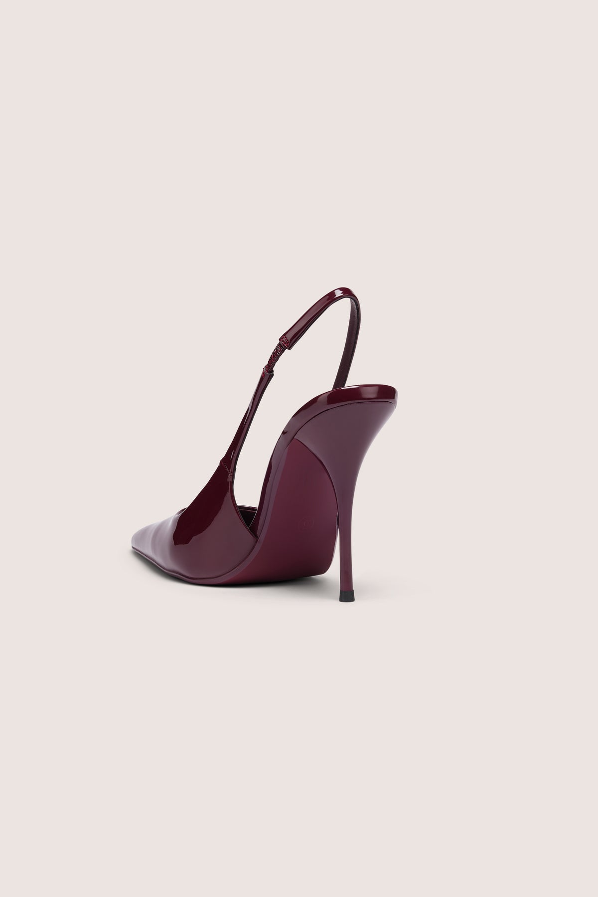 Sling-Back Heels in Maroon Red - 2