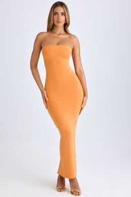 Modal Bandeau Maxi Dress in Sunset Orange