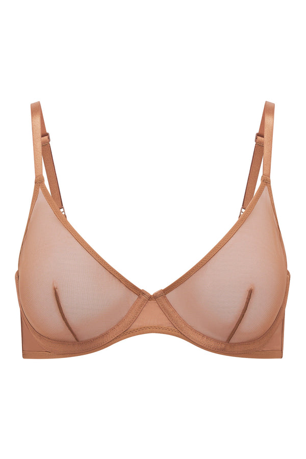 Soft Mesh Single Layer Underwired Bra in Honey - 2